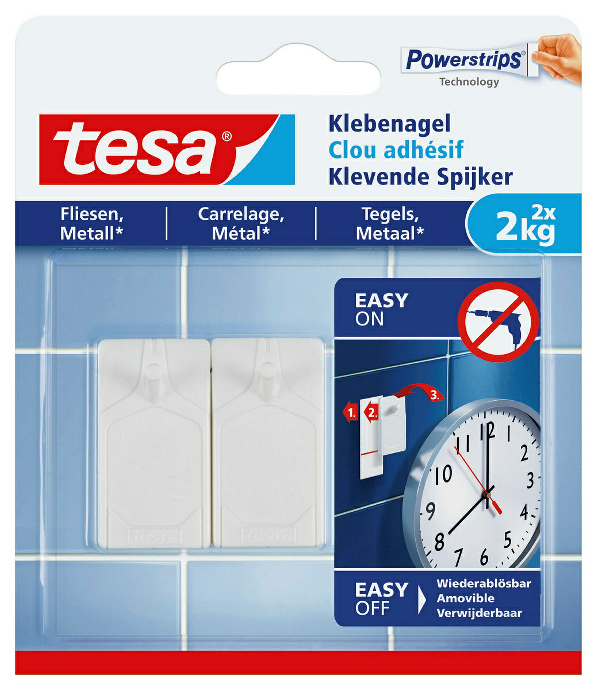 Klebenagel für Fliesen und Metall (2kg), Packung mit 2 Stück