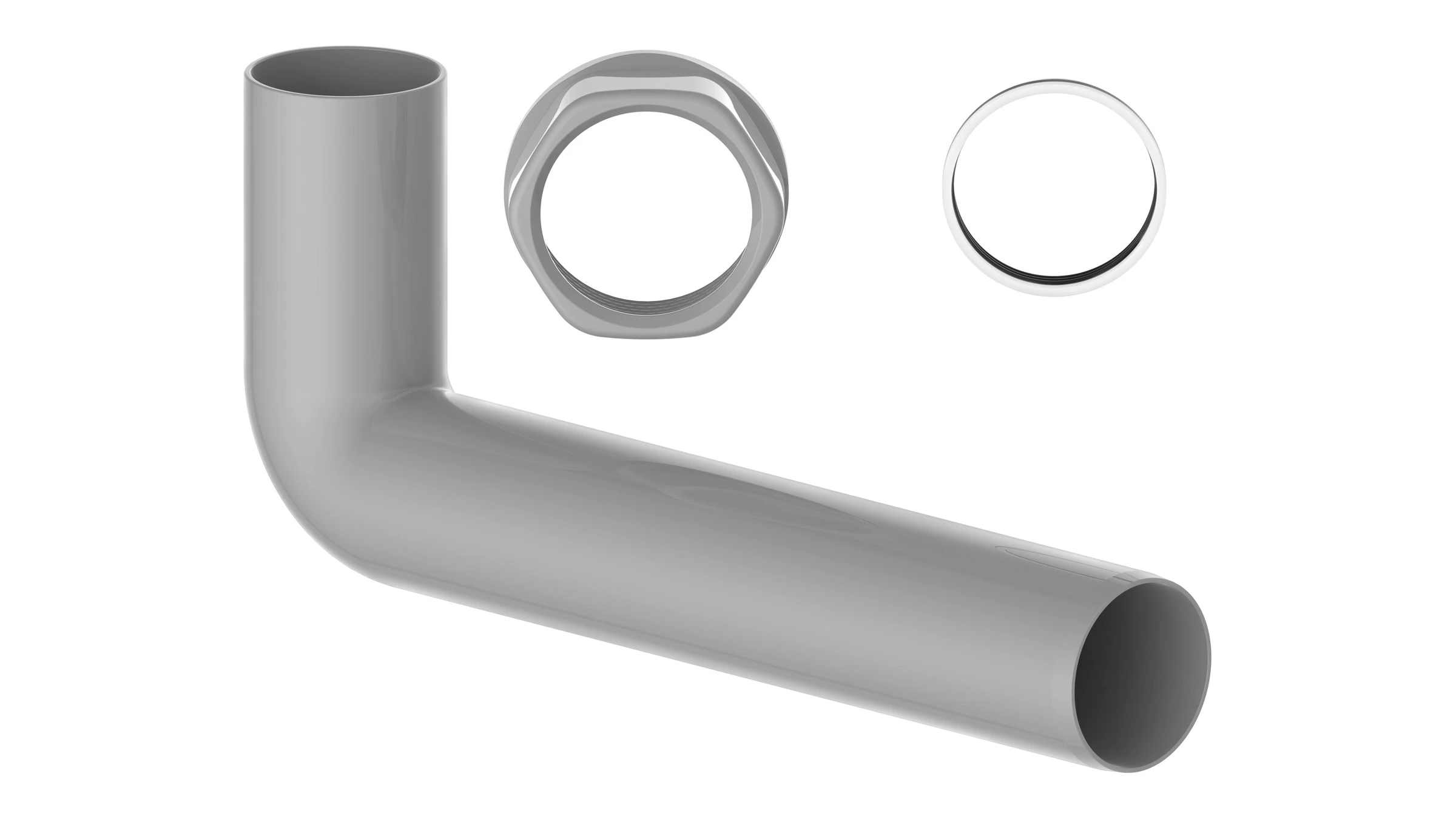 ECO-SAVE KS Abgangsbogen, Grau, 1 1/2''IG x 235 mm x 40 mm