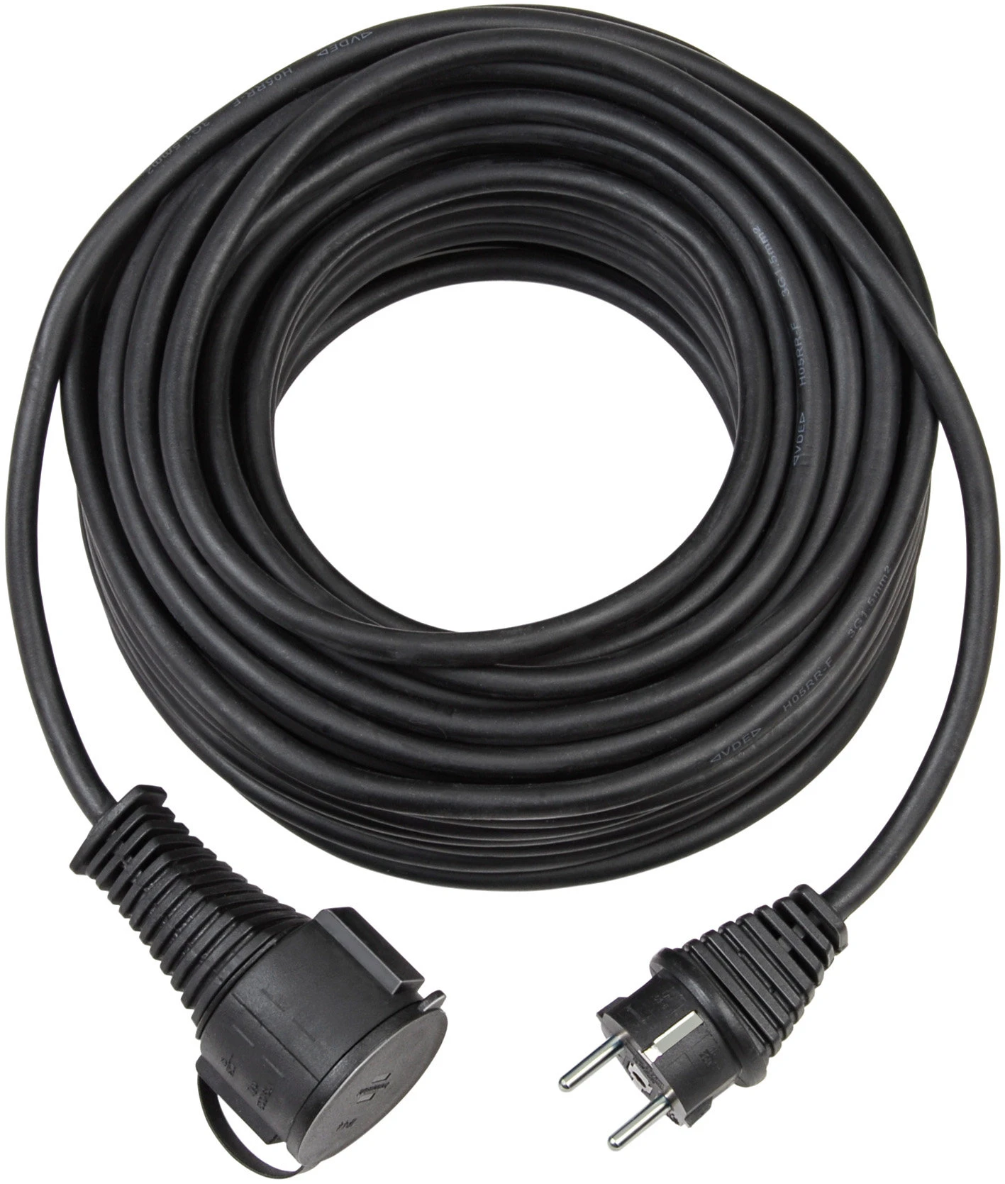 Verl.-Kabel BREMAXX 25m schwarz matt N05V3V3-F3G15 - Stecker u. Kupplung