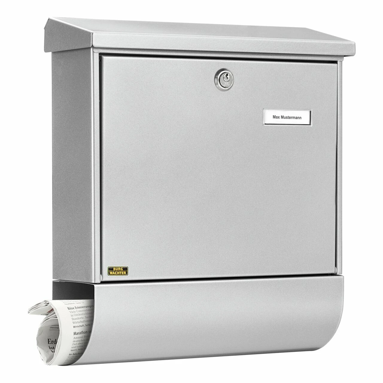 Briefkasten-Set Stahl-lack. Vario 86720Si silber