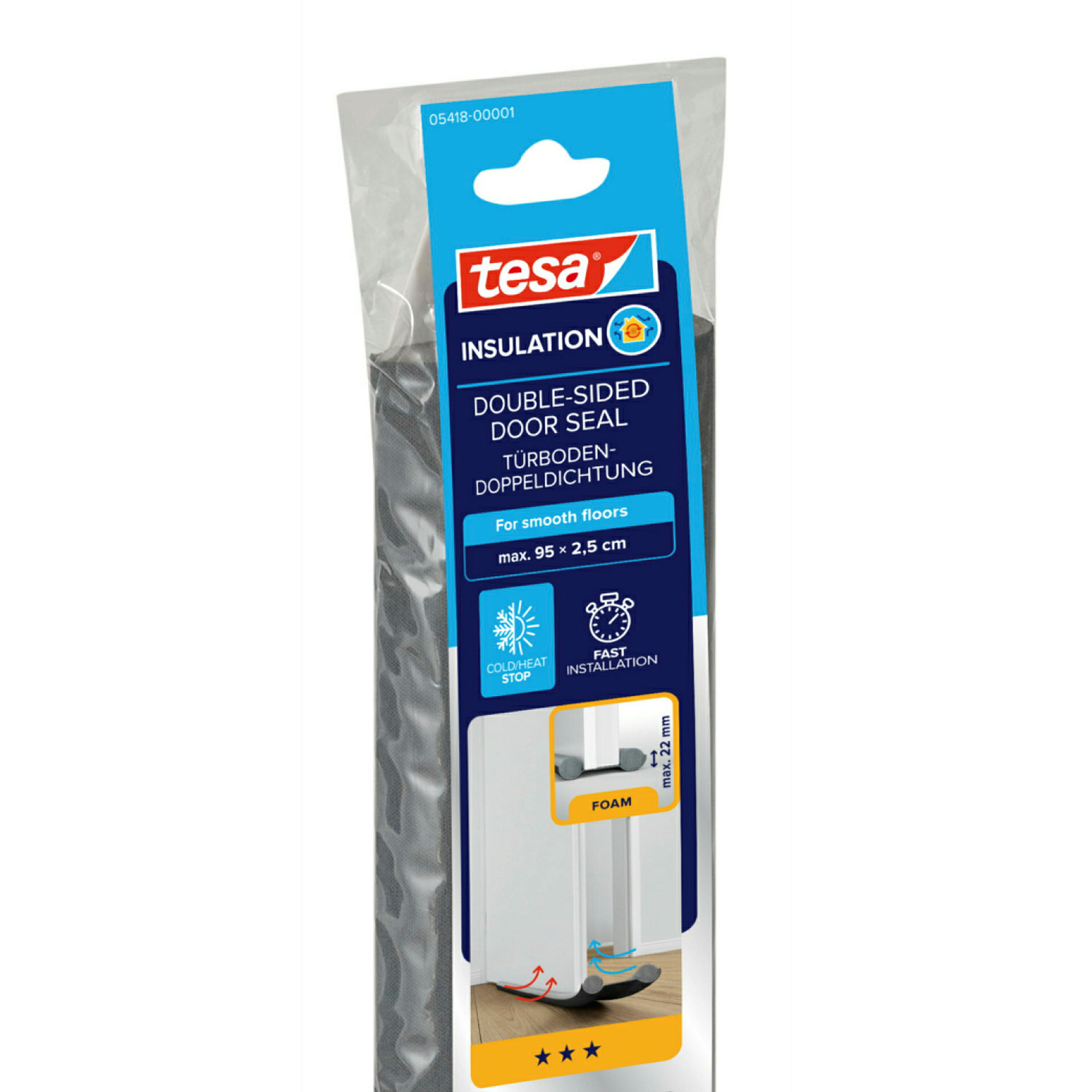 tesamoll®l® Türbodendoppeldichtung 0.95m x 22mm, grau