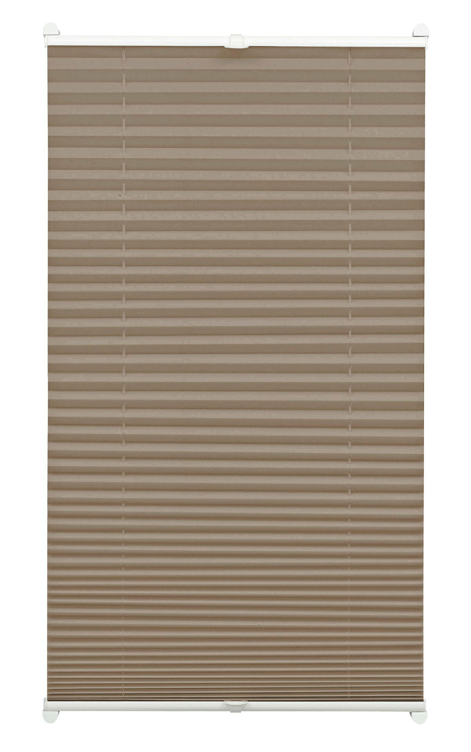 EASYFIX Plissee mit 2 Bedienschienen, ohne Bohren, taupe, 50x130 cm