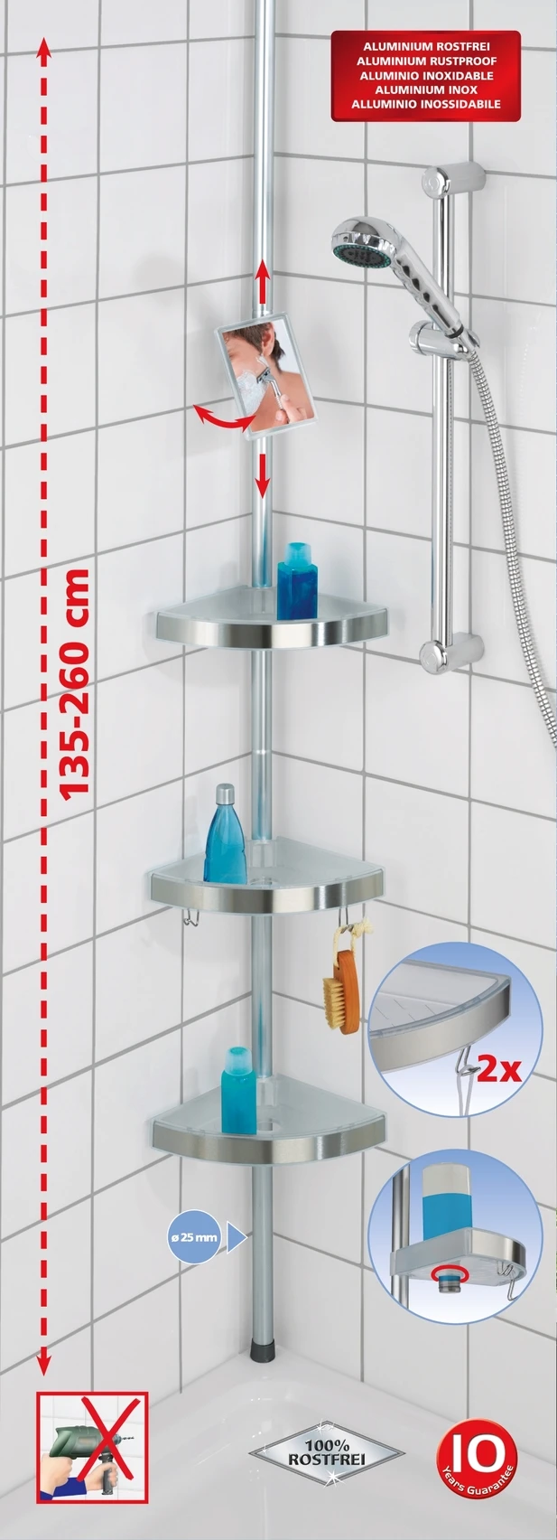Teleskop Duschecke Premium