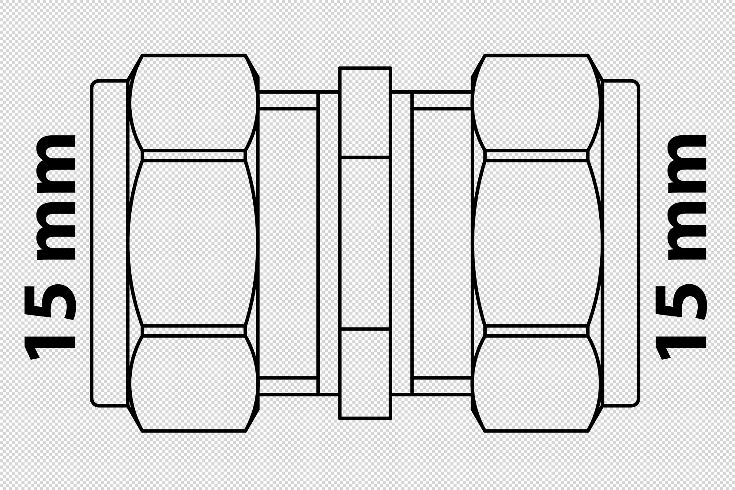 MS Verbindungsstück, blank, 15 mm, Klemmfitting für CU-Roh