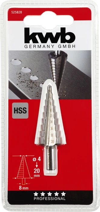 Stufenbohrer HSS, ø 4-20 mm