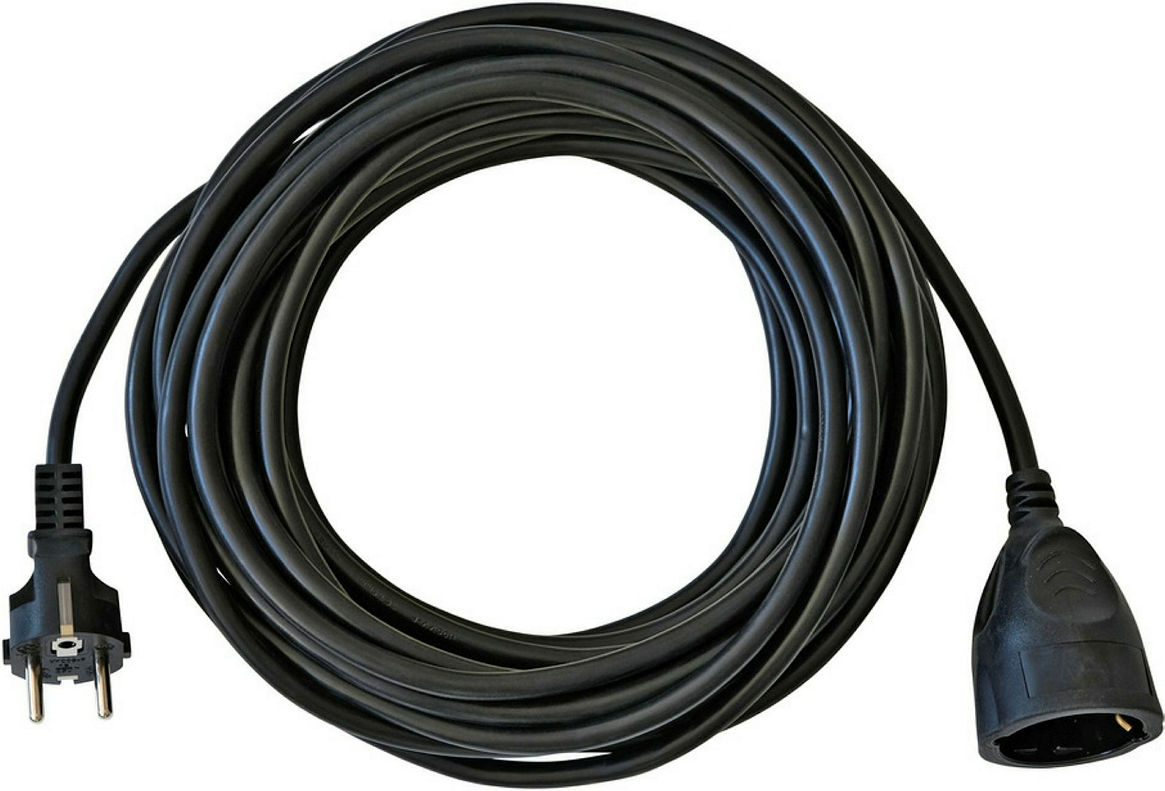 Verlängerungskabel 10m schwarz H05VV-F3G1,5 mit KiSchu