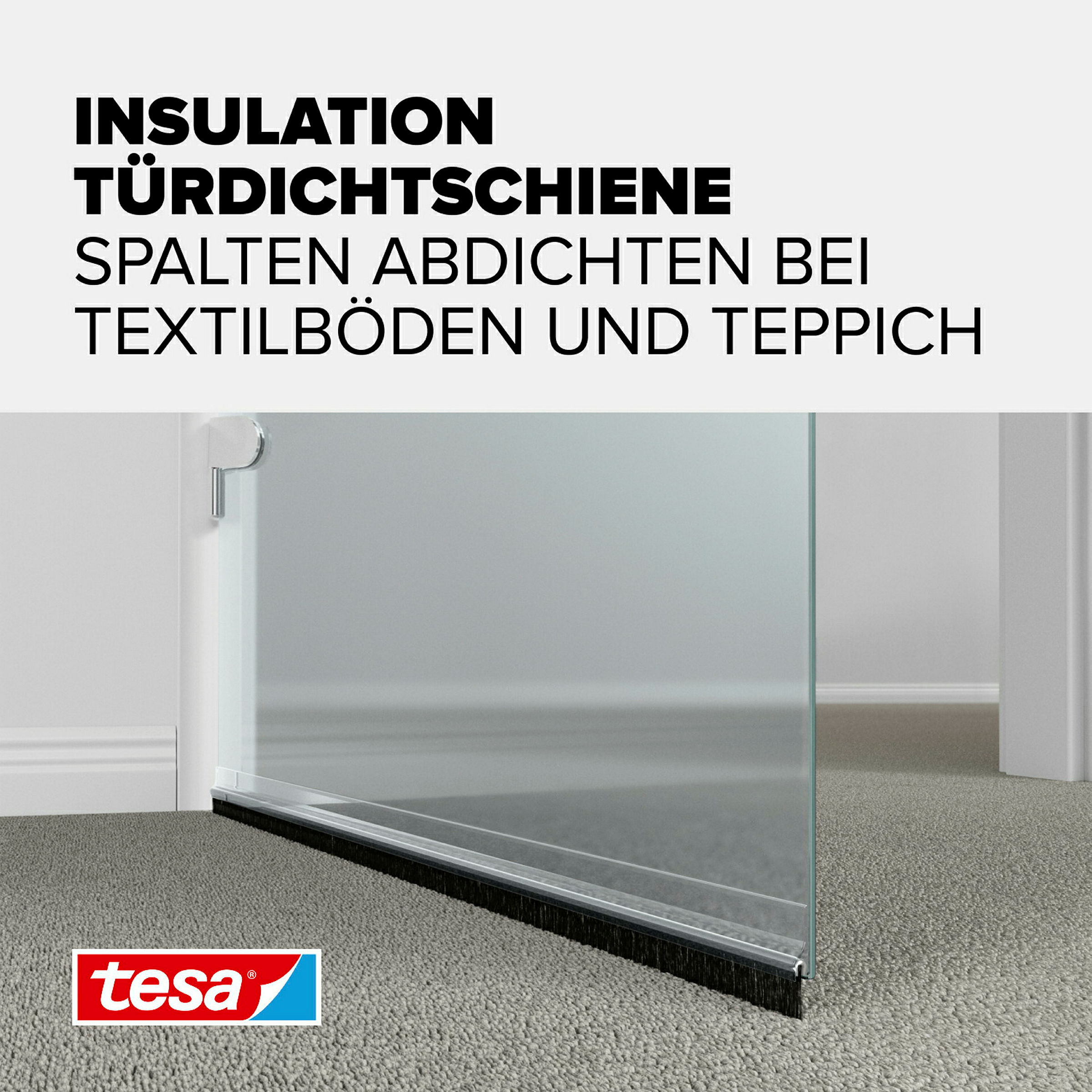 tesamoll® Türdichtschiene für Textilböden, transparent
