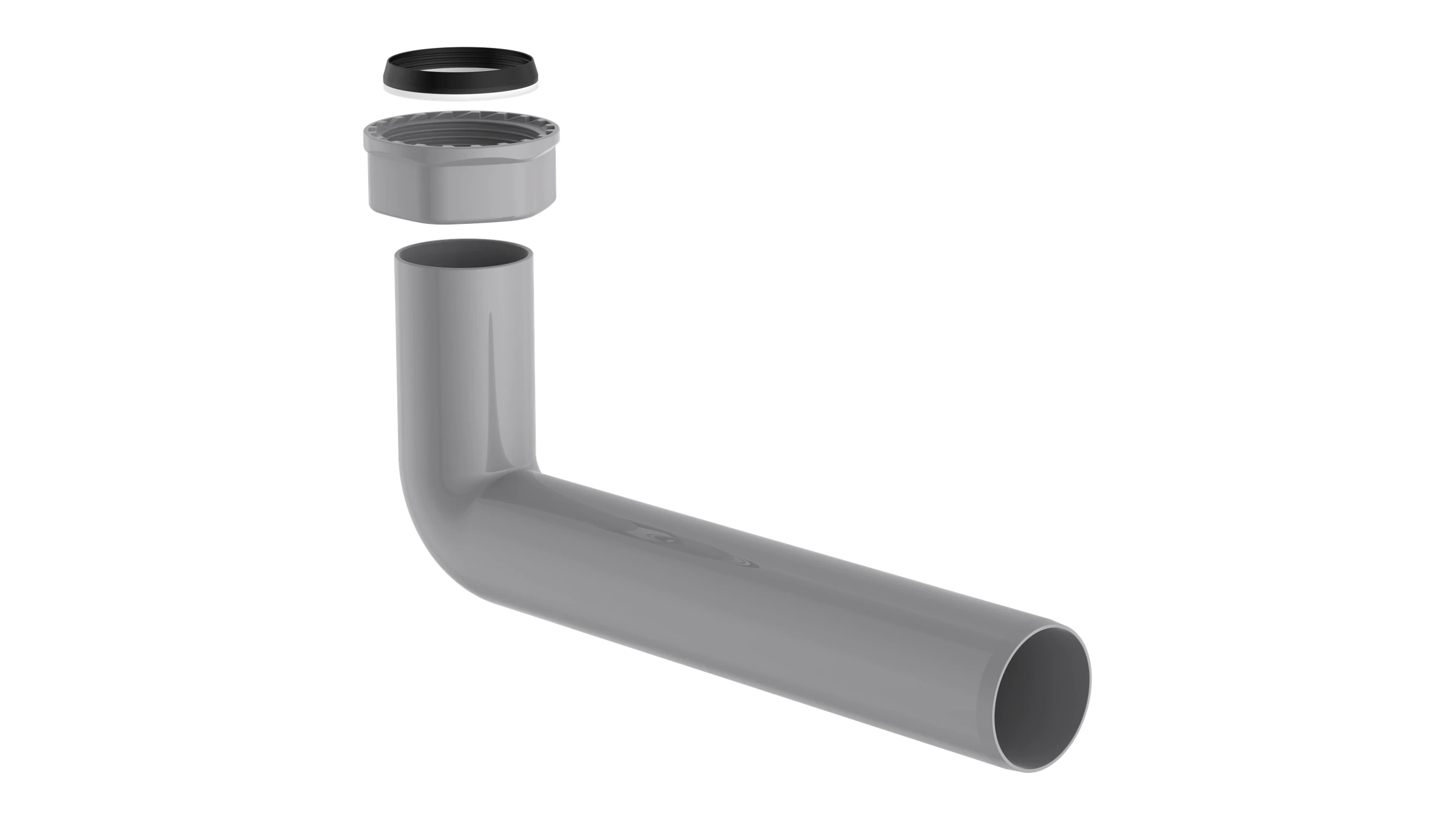 ECO-SAVE KS Abgangsbogen, Grau, 1 1/2''IG x 235 mm x 40 mm