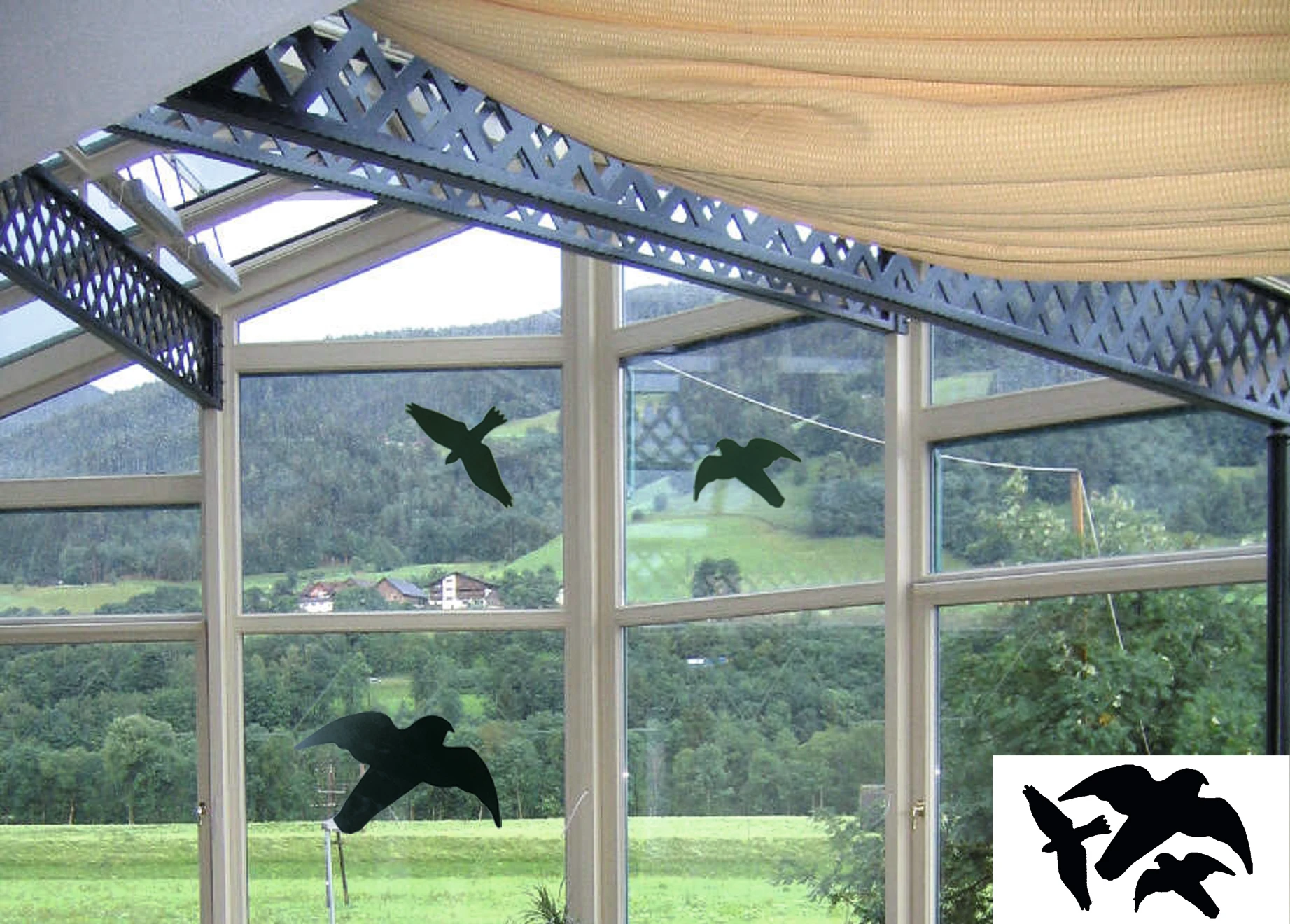 Greifvogelsilhouetten Classic, 3 Stück, schwarz