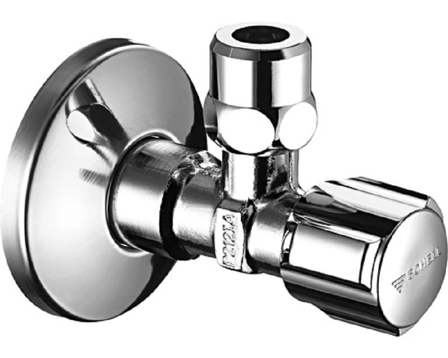 SCHELL Eckventil, Chrom, 1/2''AG x 3/8'' x 10 mmQ, selbstdichtend mit Schub