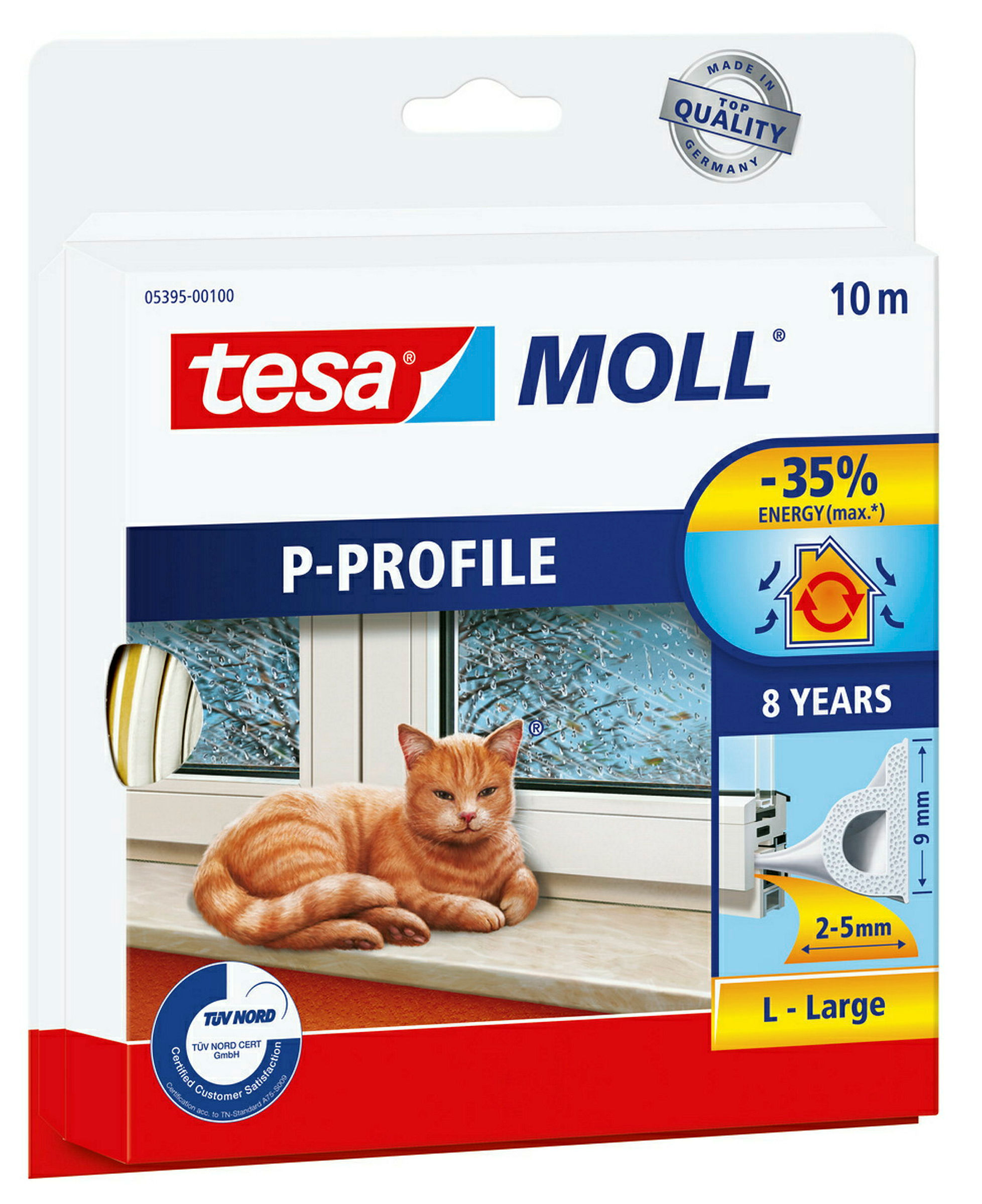 tesamoll® P-Profil weiß, für Spalten von 2-5mm