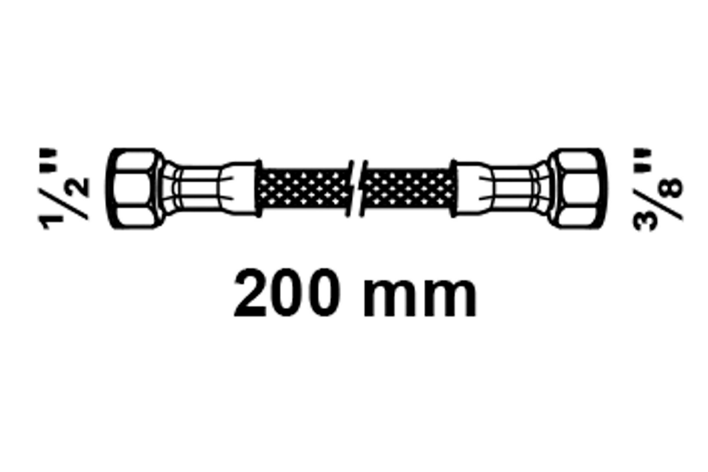 Flexibler Anschlussschlauch 200 mm, 1/2''IG x 3/8''IG