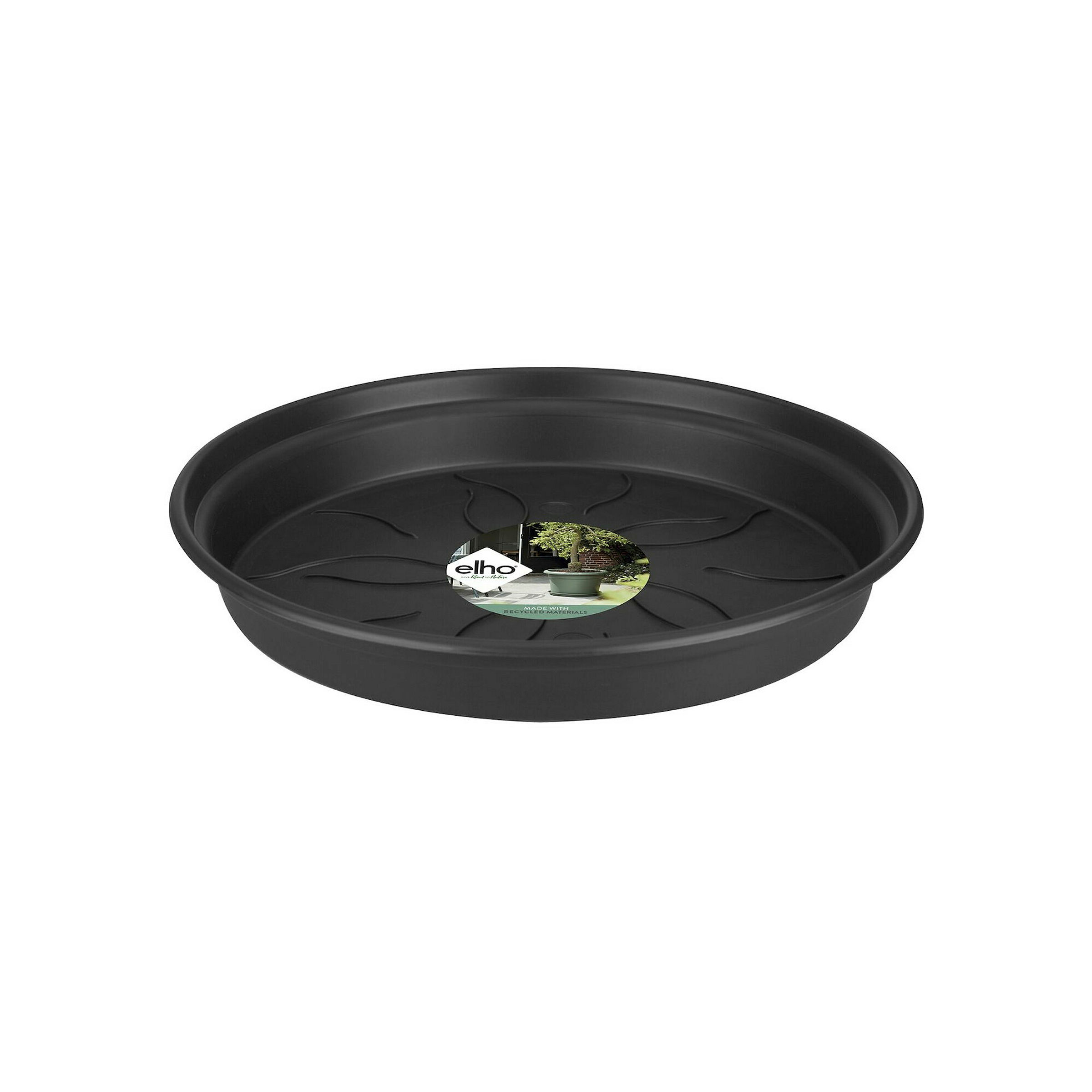 Elho Green Basics Untersetzer 29 - Schwarz - L 29 x B 29.3 x H 4 cm - Innen