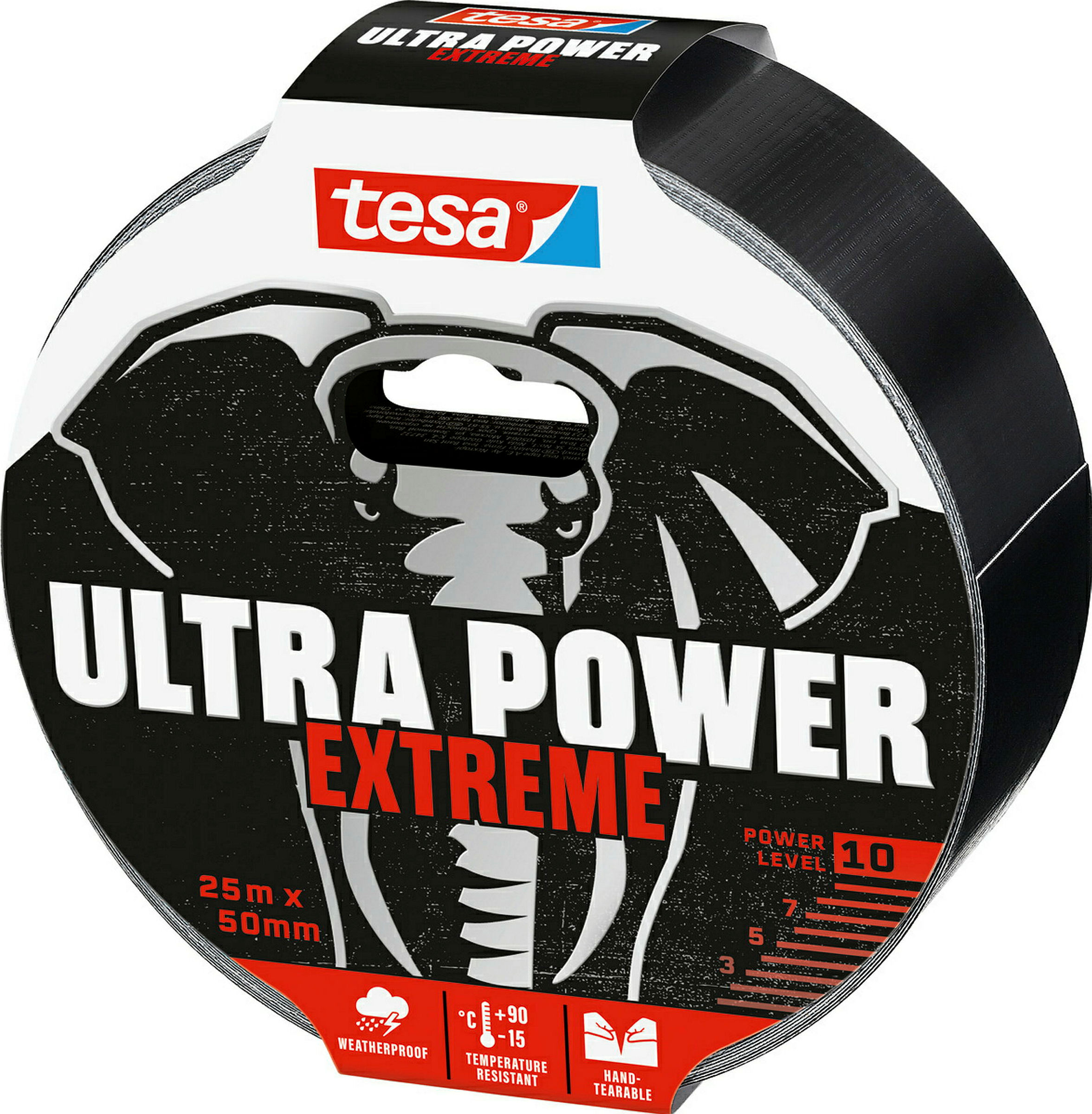 tesa Ultra Power Extreme repair, 25m x 50 mm, schwarz