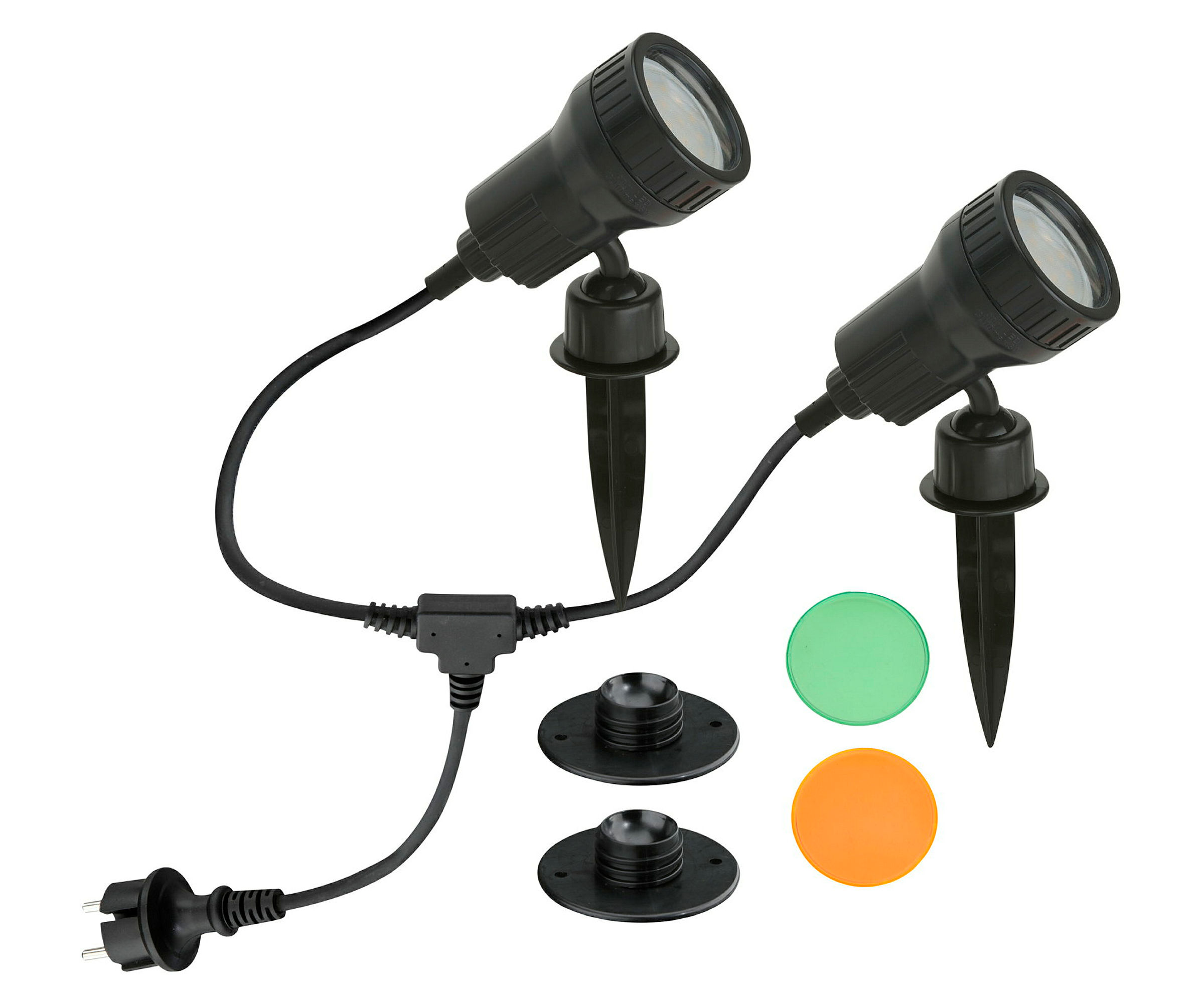 LED Außenleuchte, schwarz, 2xLED/GU10/2,9W