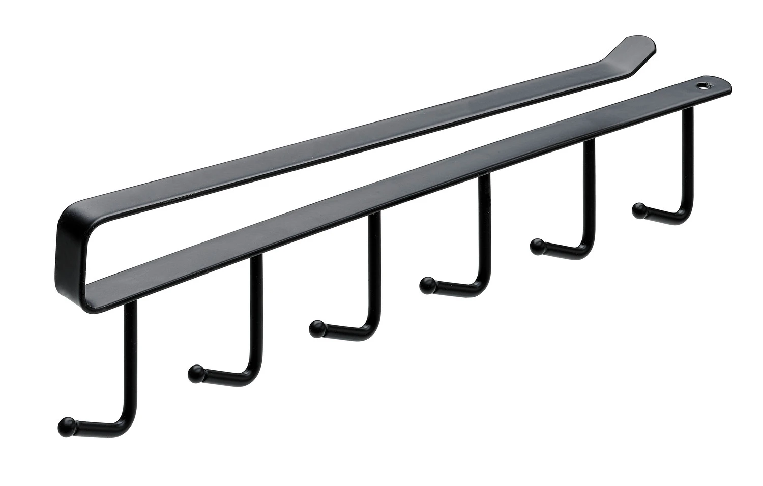 6er Hakenleiste z. Einhängen schwarz, 265 mm