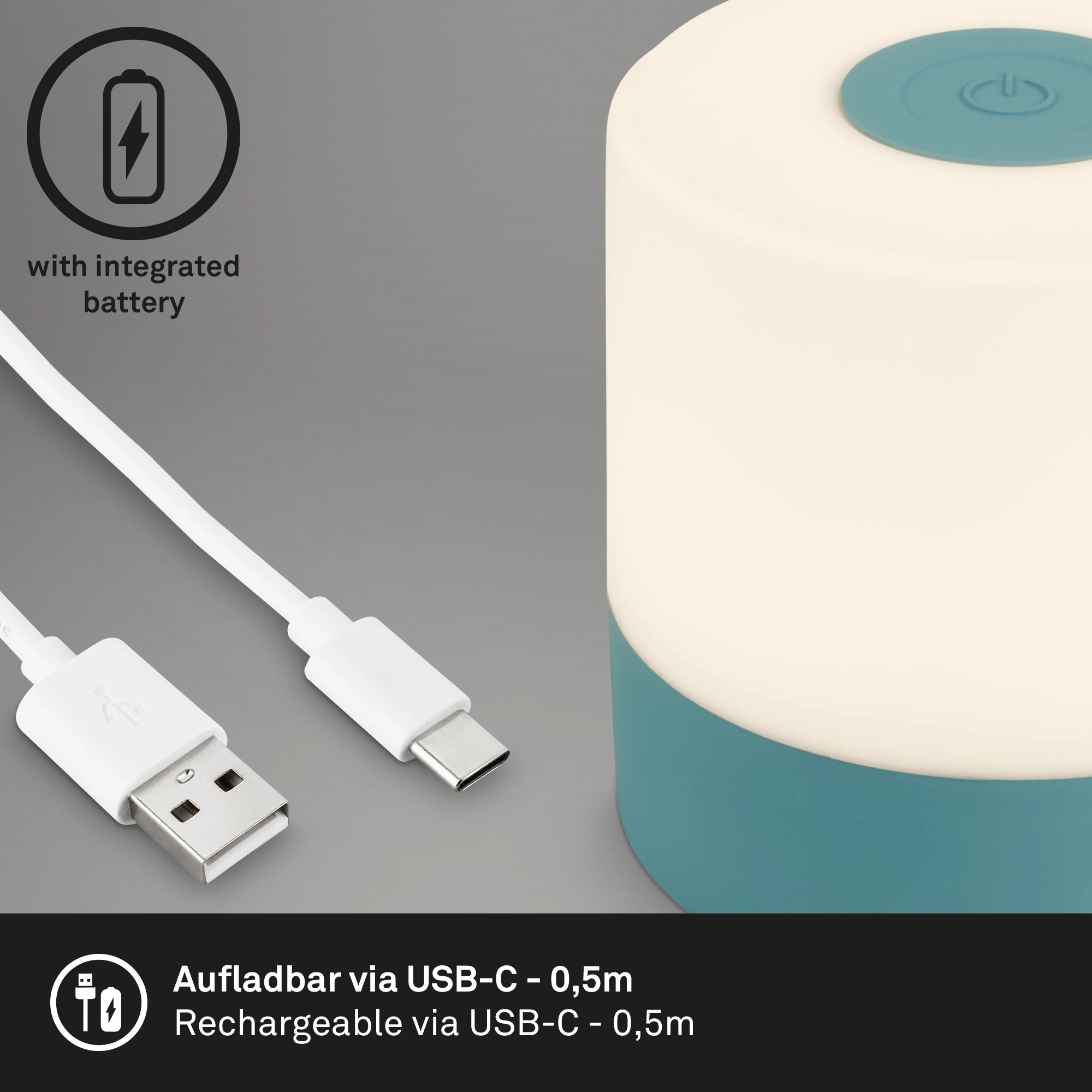 SMAL Akku LED Tischleuchte, blau, 1xLED/2W