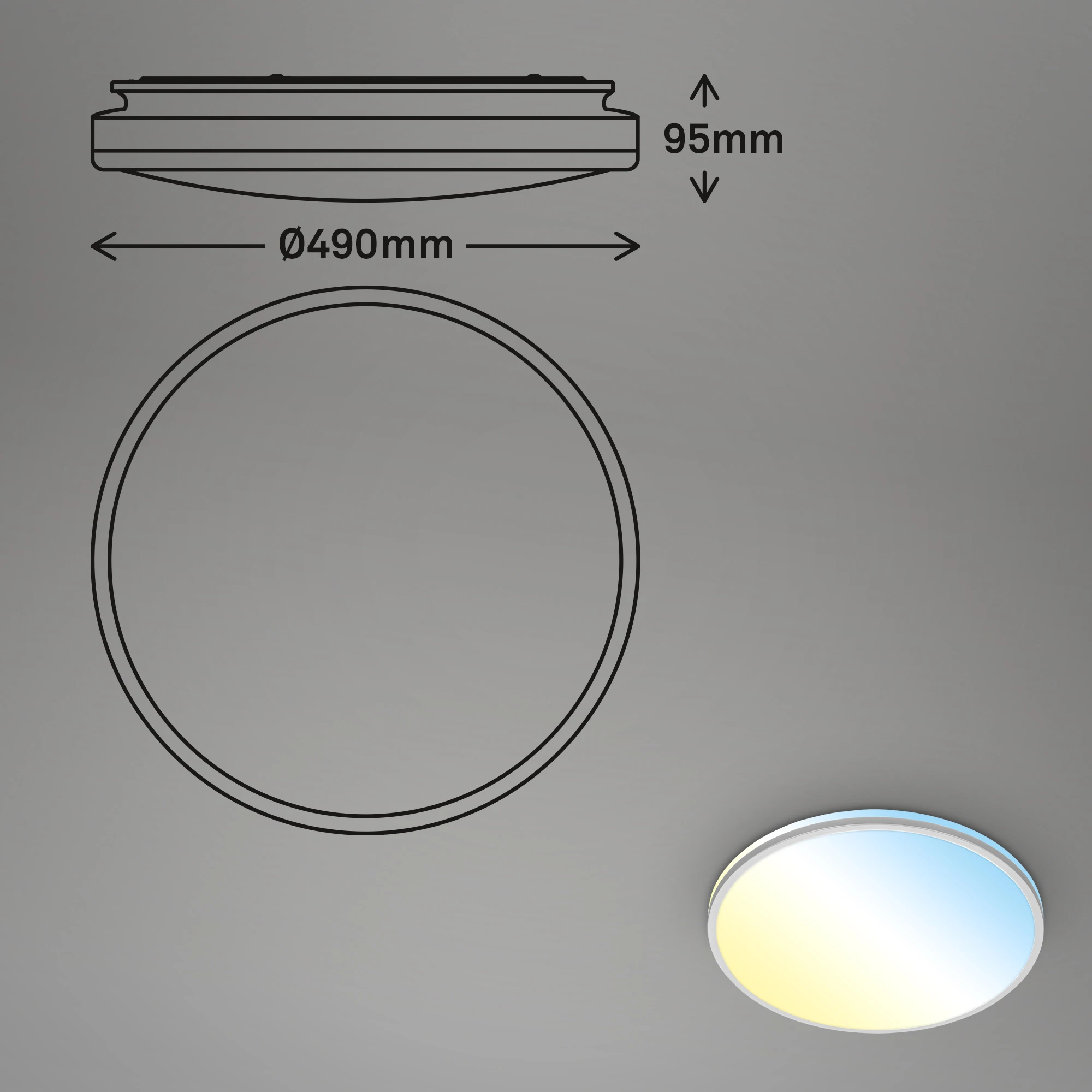 LANA CCT-LED Deckenleuchte, Chrome-matt, LED / 40W