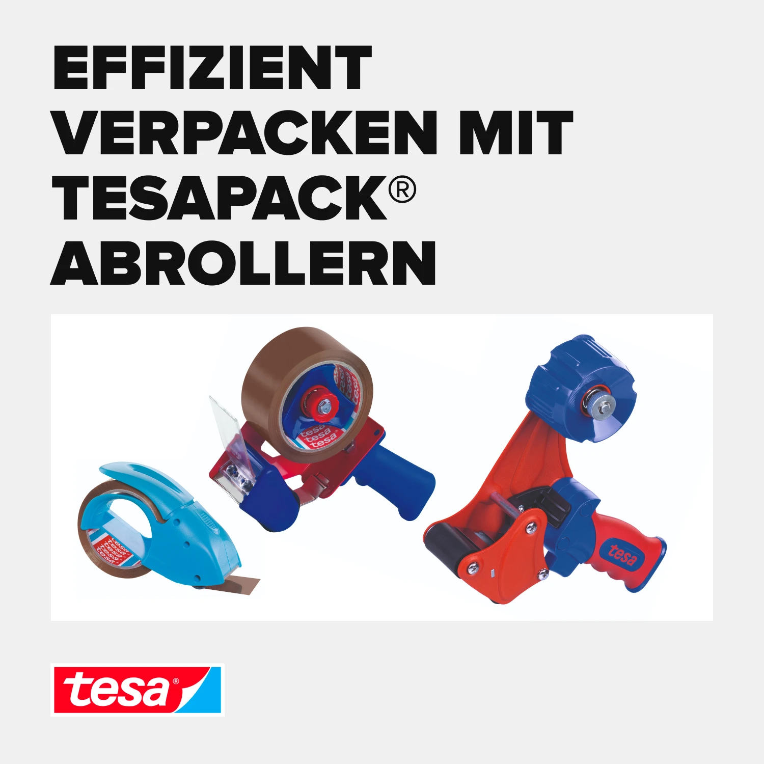 tesa® Packband Handabroller Classic, für Paketband-Rollen bis 66m x 50mm
