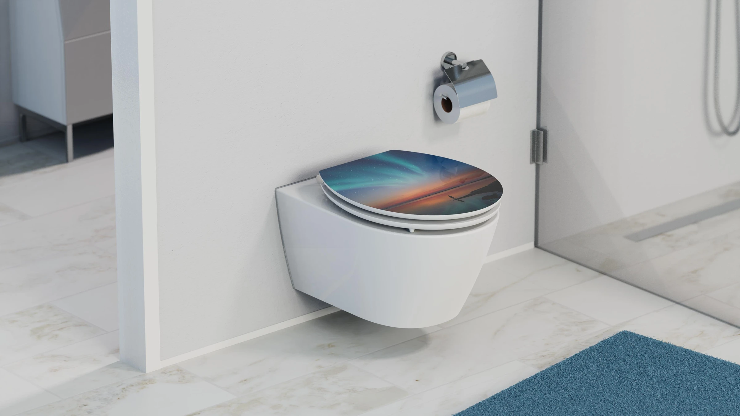MDF HG WC-Sitz POLAR LIGHTS, mit Absenkautomatik