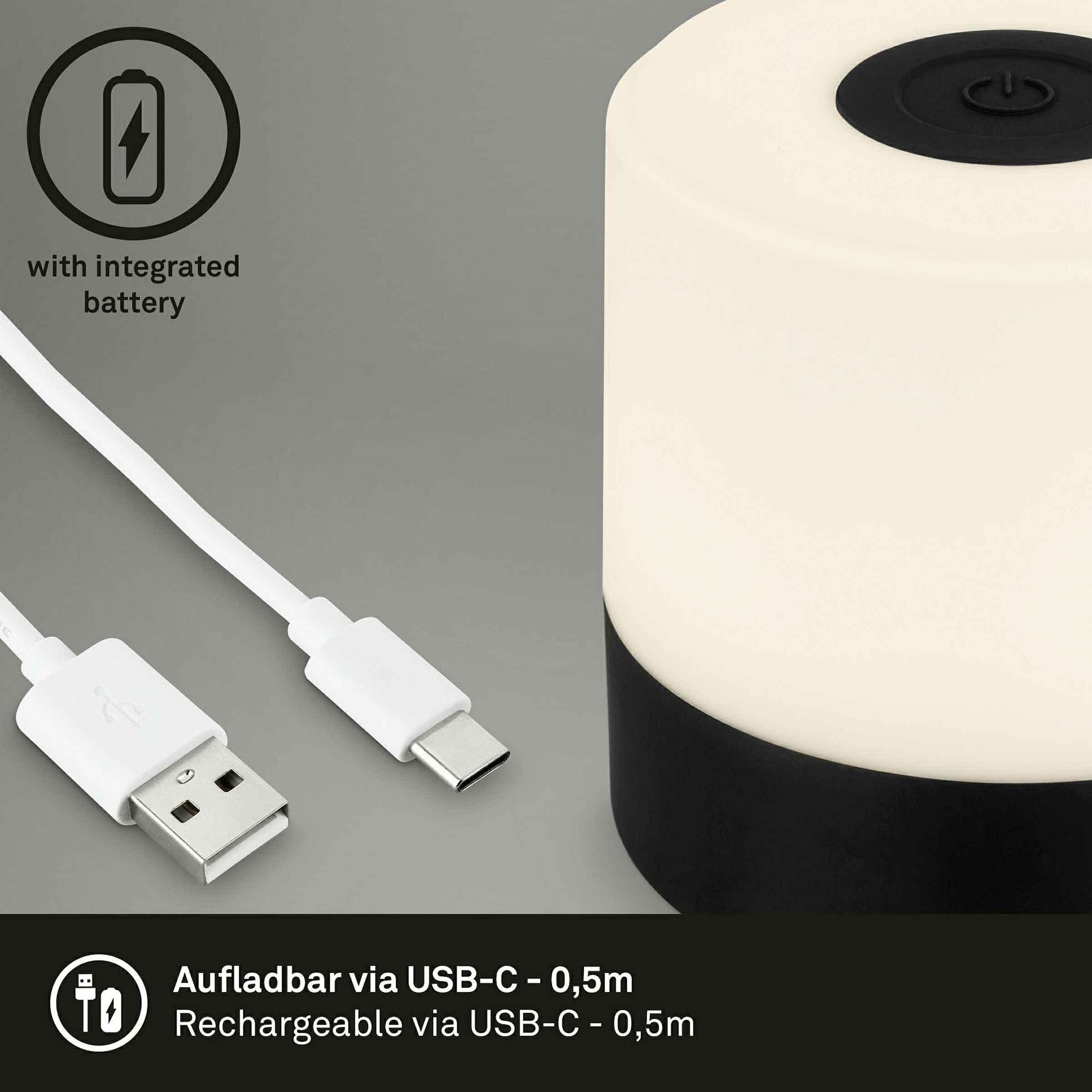 SMAL Akku LED Tischleuchte, Schwarz, 1xLED/2W