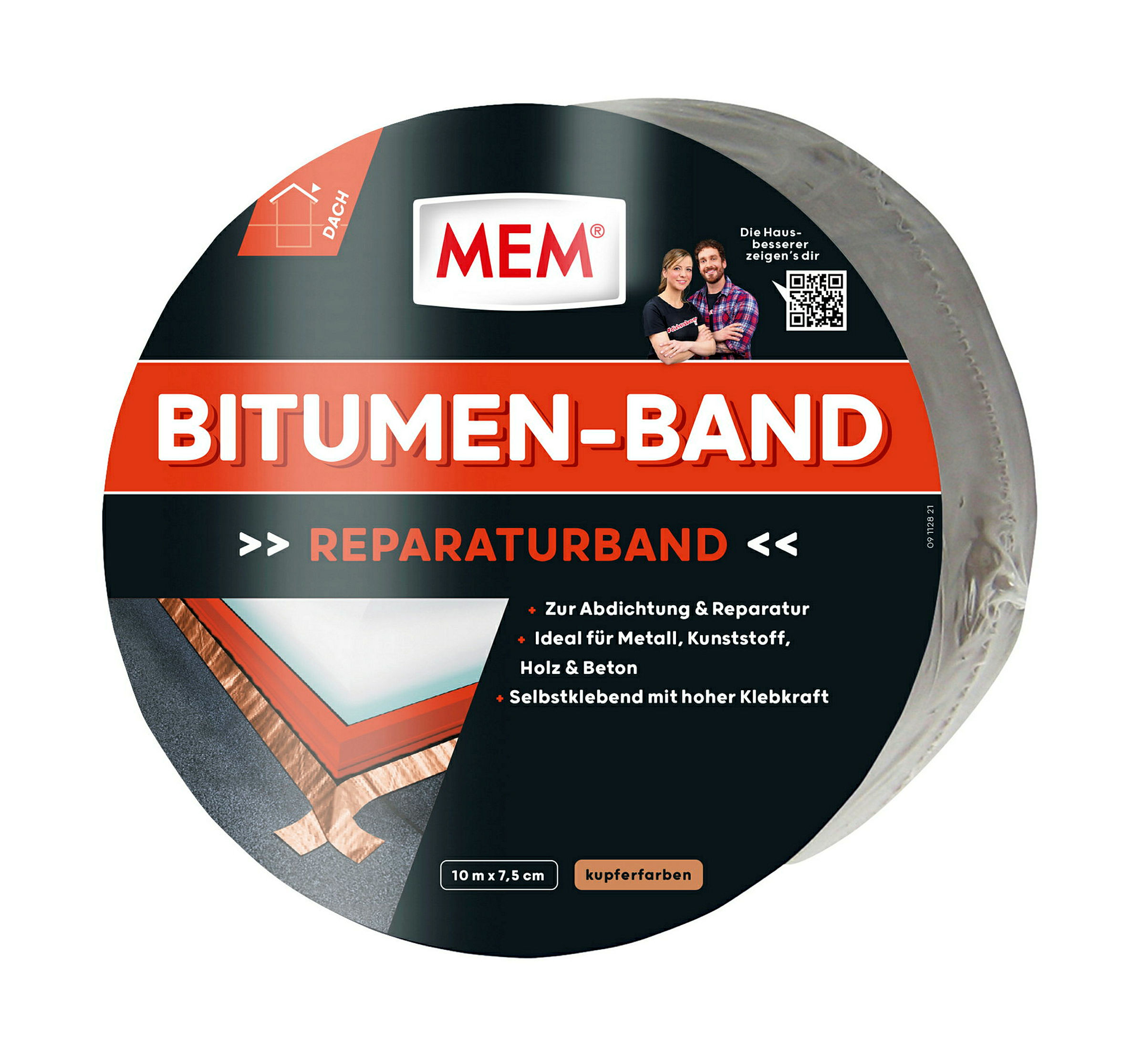 MEM Bitumen-Band, 10 m x 7,5 cm kupfer