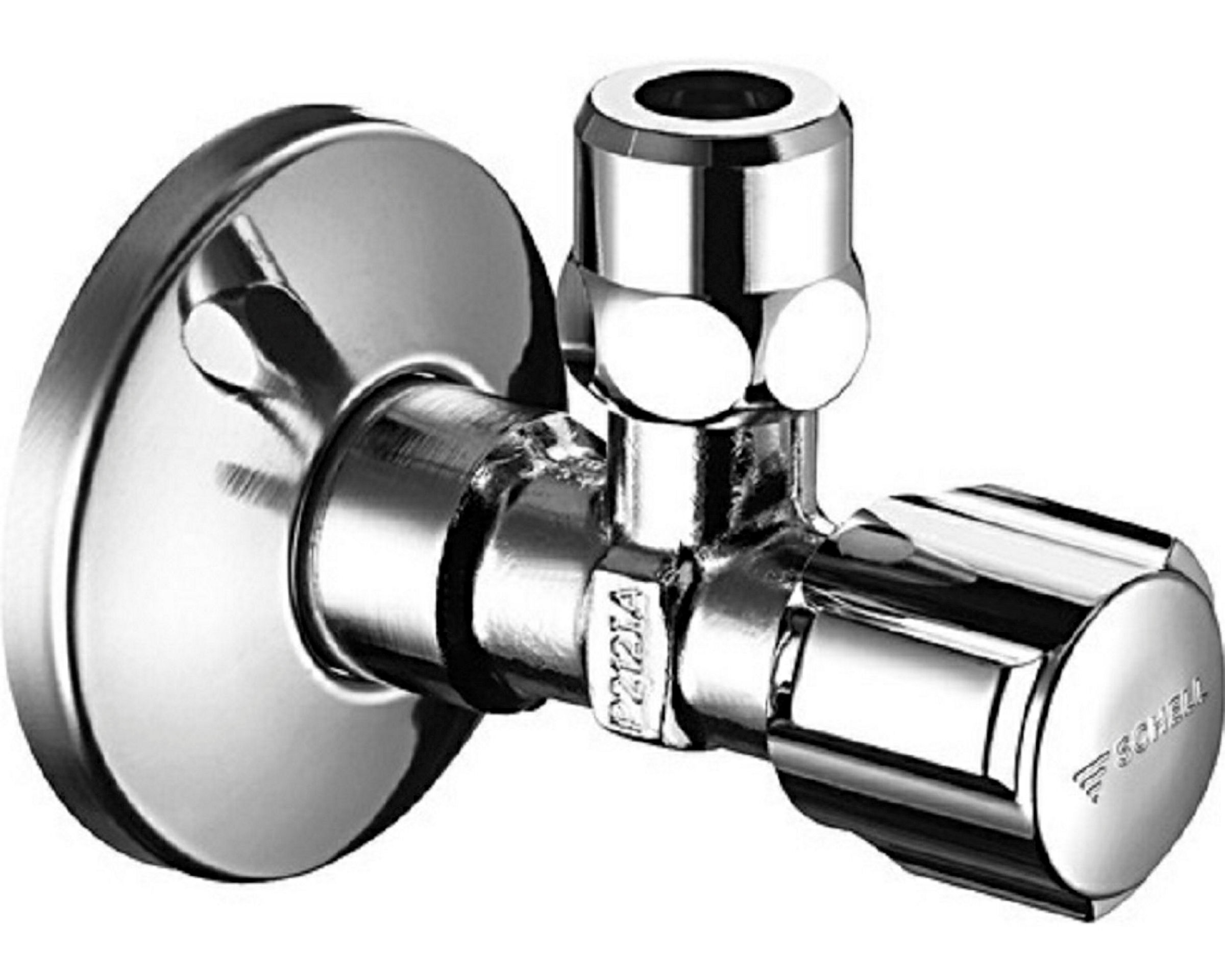 SCHELL Eckventil, Chrom, 1/2''AG x 3/8'' x 10 mmQ, selbstdichtend mit Schub