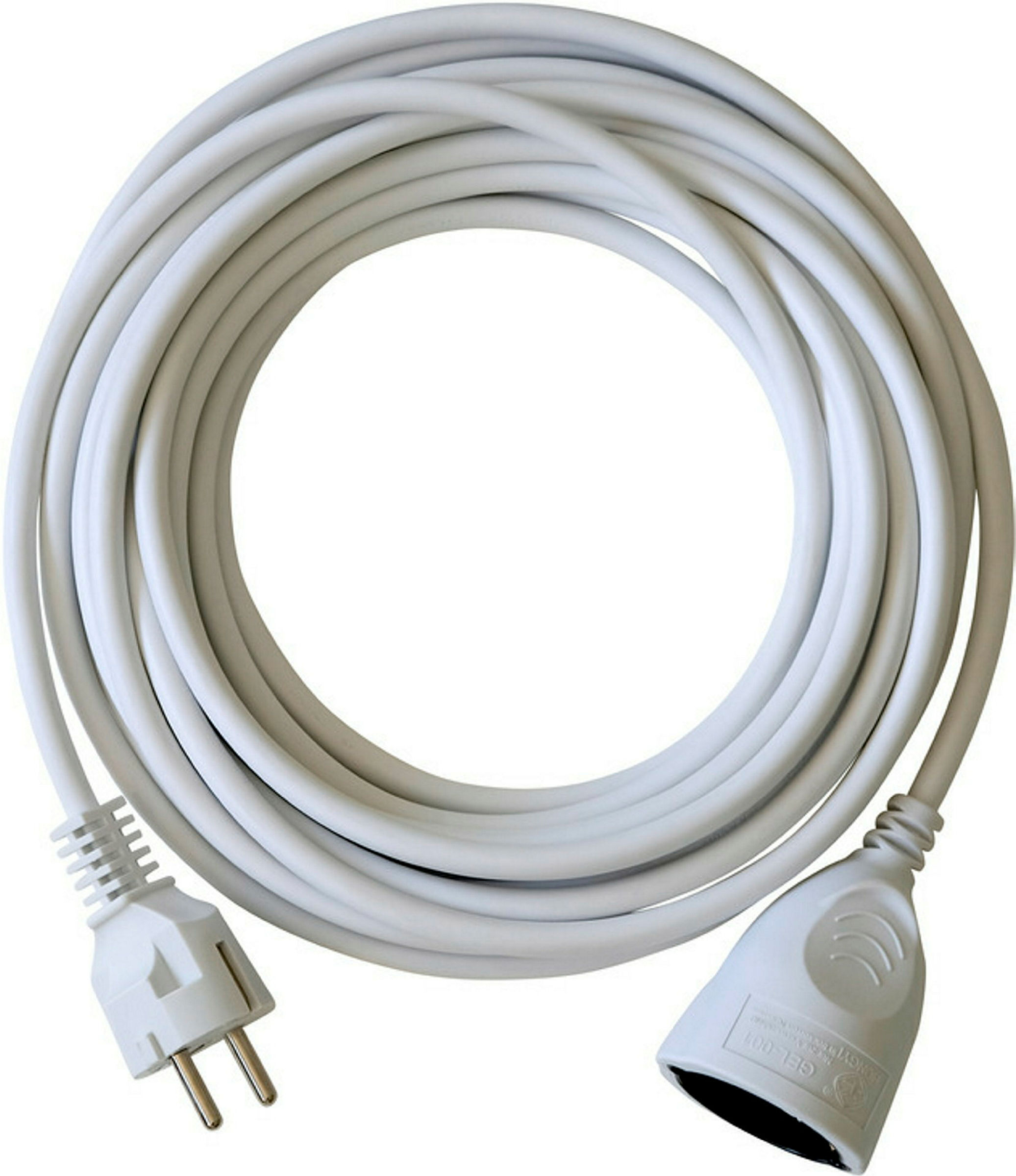 Verlängerungskabel 10m weiss H05VV-F3G1,5 mit KiSchu