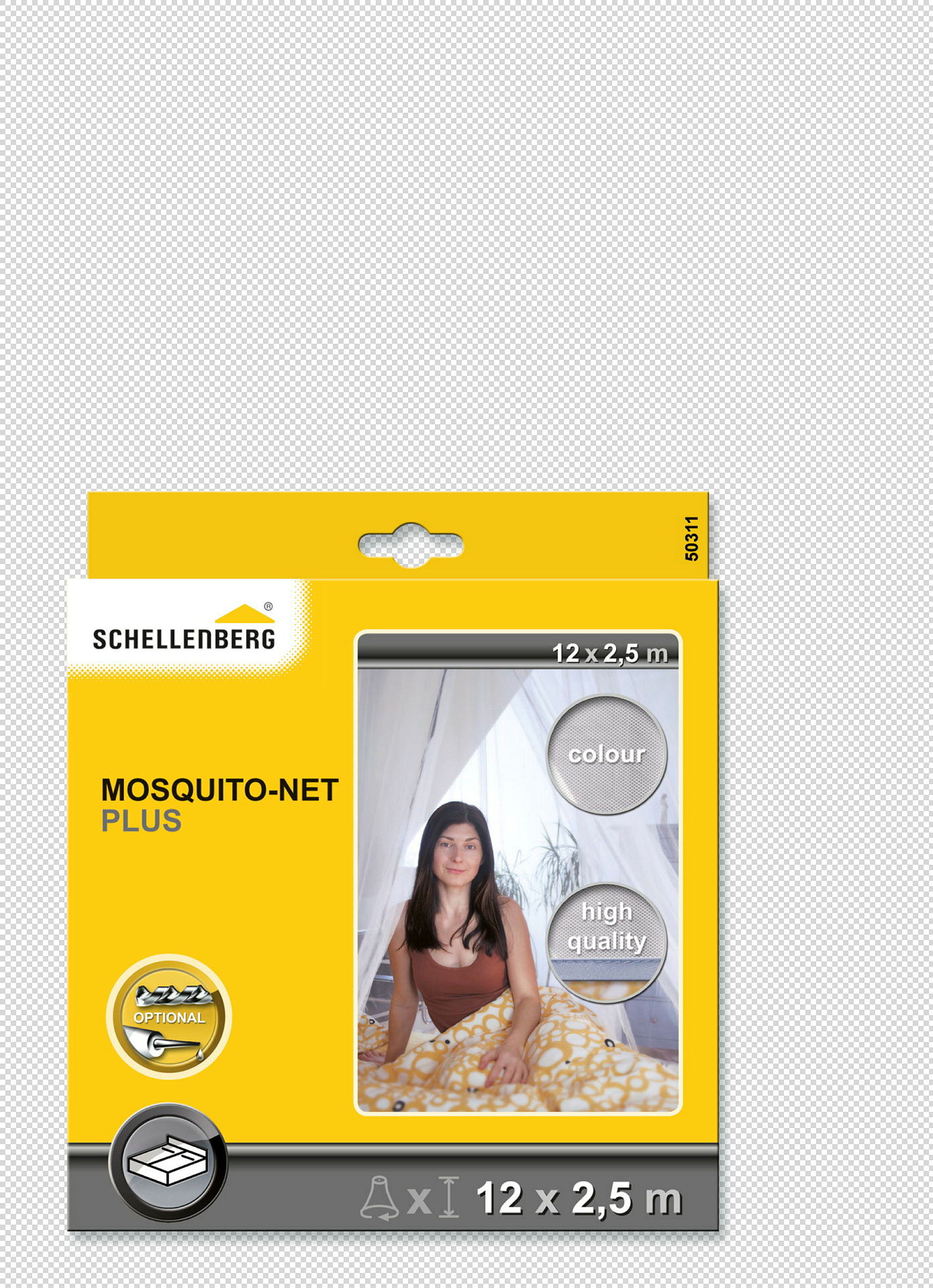 Schellenberg Moskitonetz PLUS, weiß, 2,5 m x 12 m