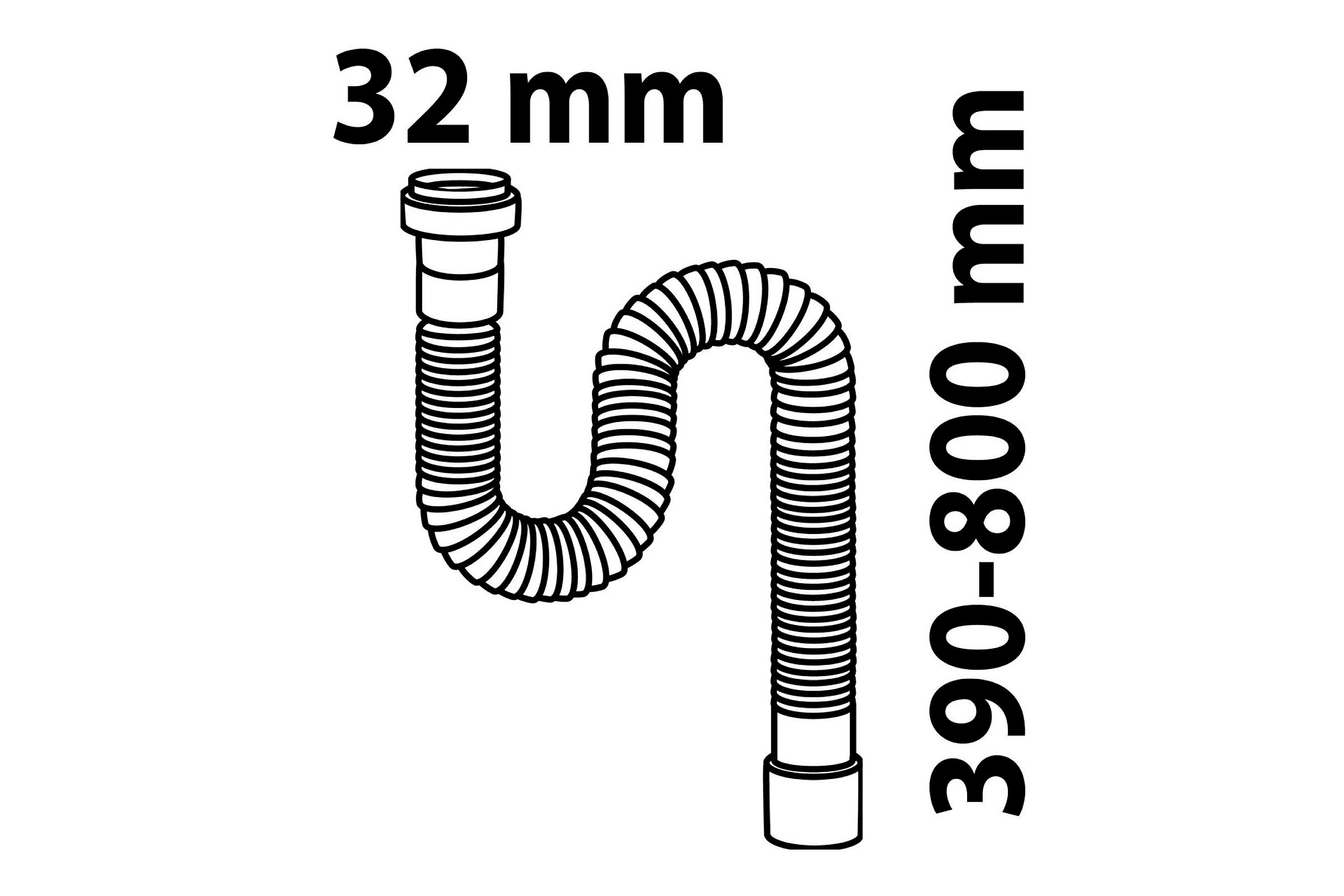 ECO-SAVE KS Magic Pipeflex, flexibles Anschlussrohr, Grau, 1 1/4'' x 32 mm,