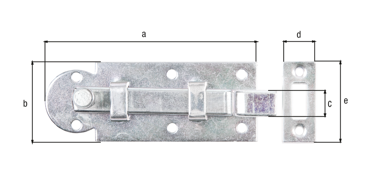 Fensterriegel mit Knopfgriff 80x30 gekröpft verzinkt