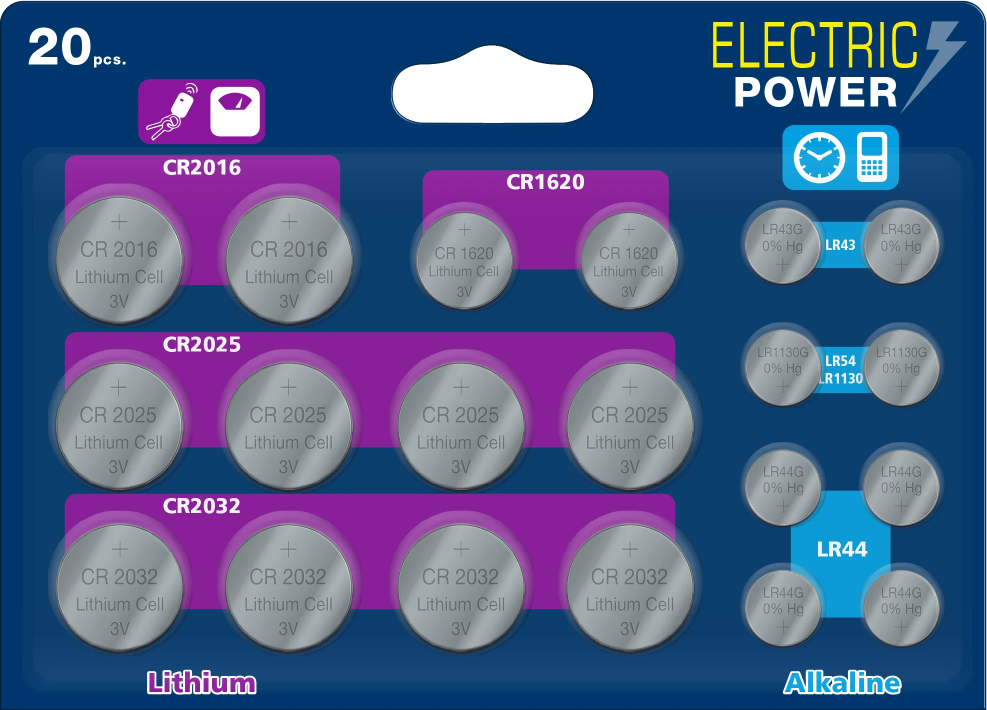 ELECTRIC POWER Knopfzellen Mix Megablister 20
