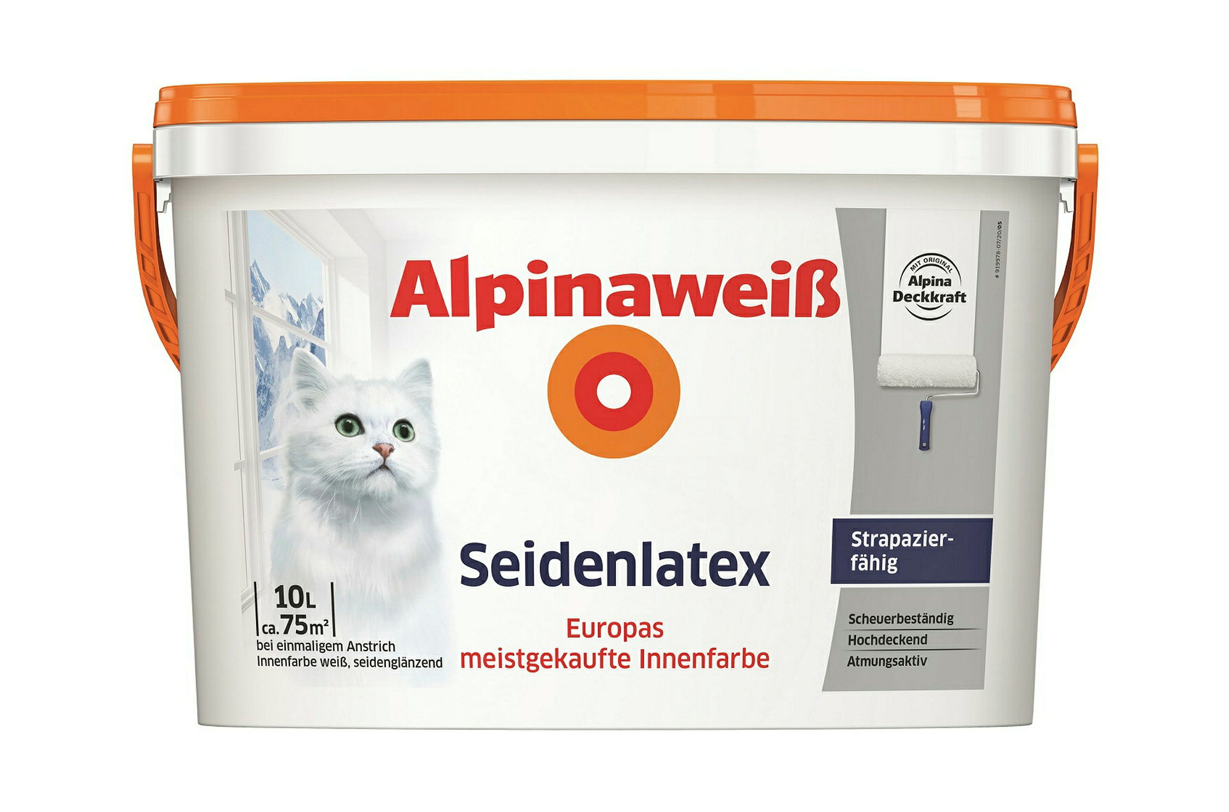 Alpinaweiß Seidenlatex 10 Liter seidenglänzend
