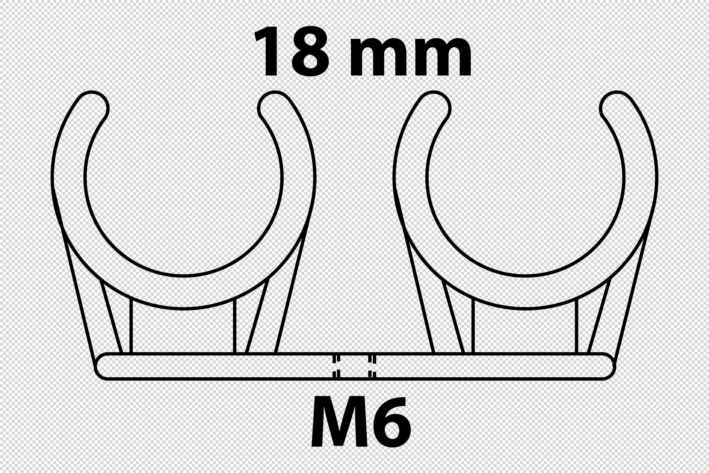 Rohrclip doppelt, 18 mm, mit M6 Gewindehülse