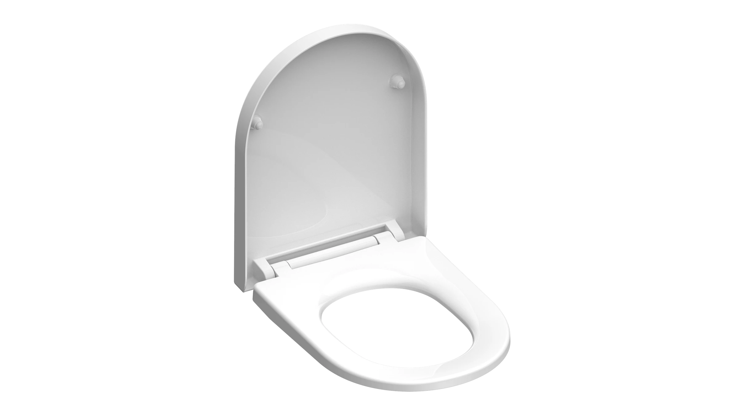 Duroplast WC-Sitz D-Form WHITE, mit Absenkautomatik und Schnellverschluss