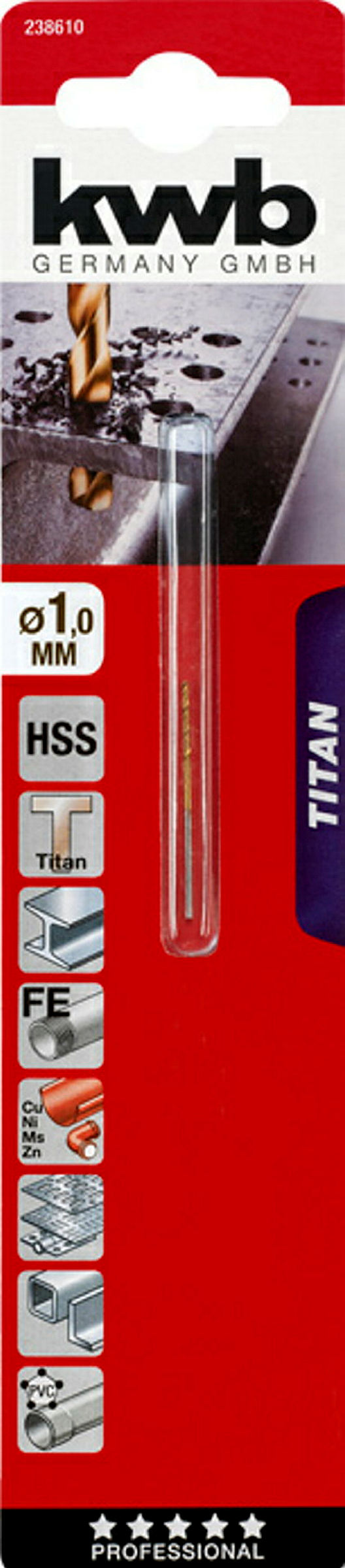 TITAN HSS Spiralbohrer, ø 1.0 mm