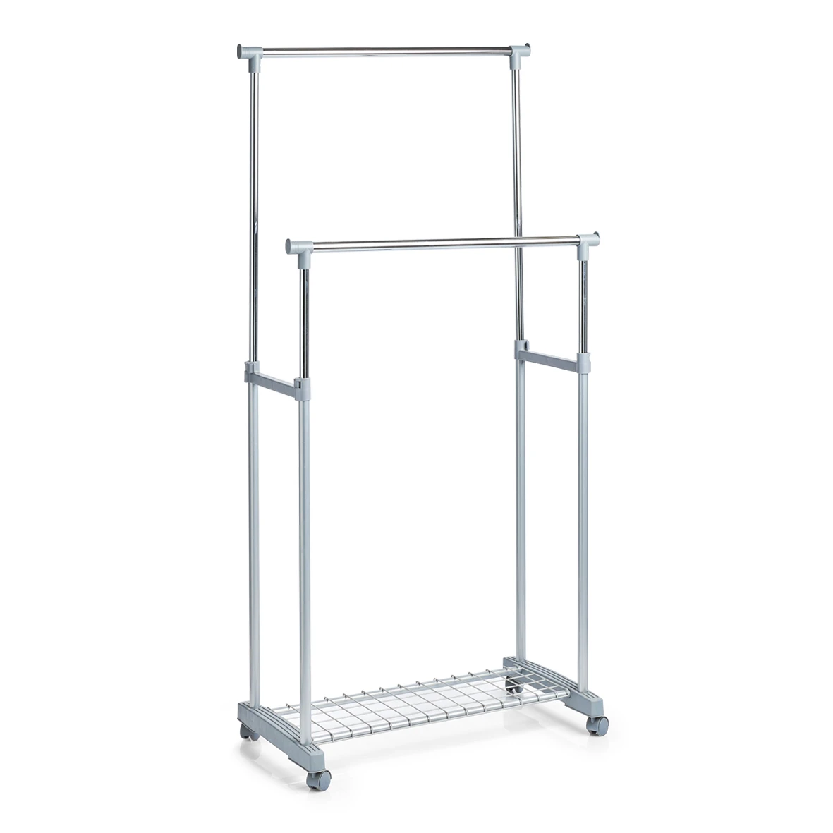 Rollkleiderständer, 2-stufig, Metall/Kunststoff 83x43x93,5-170 cm