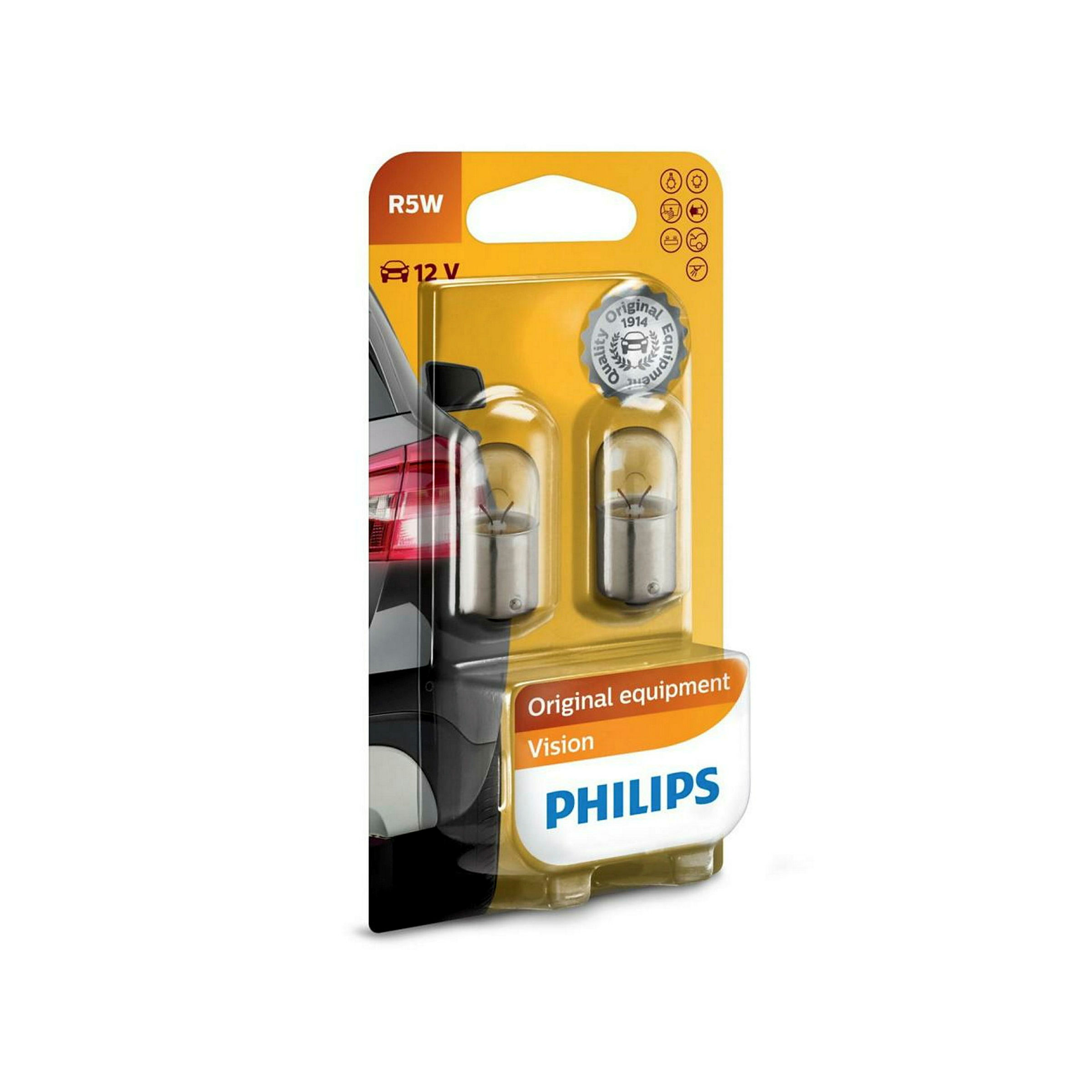 PHILIPS Steckbirnen 12 V/5 W BA15S 2er Blister