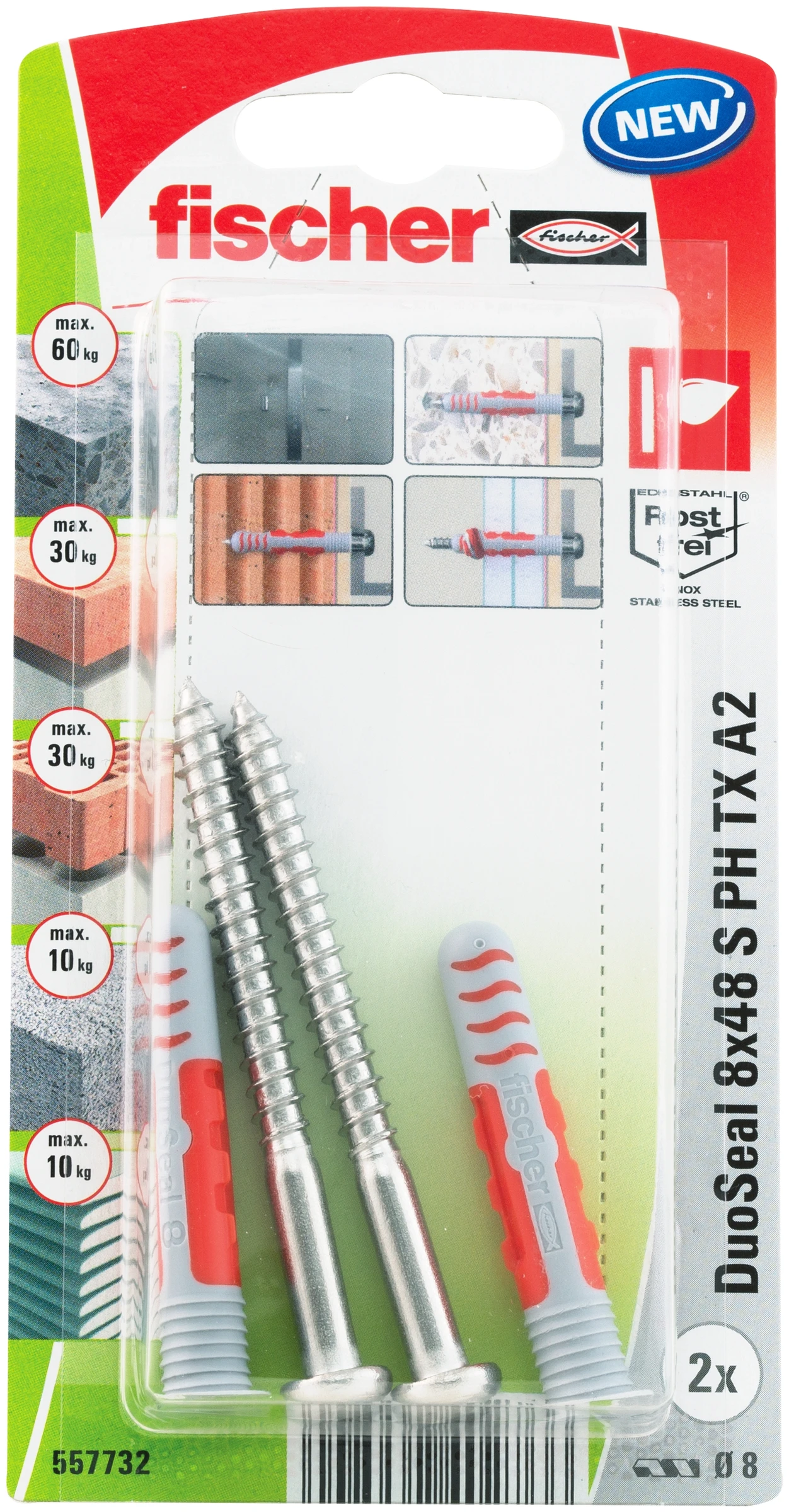 fischer DuoSeal 8 x 48 S PH TX A2 K