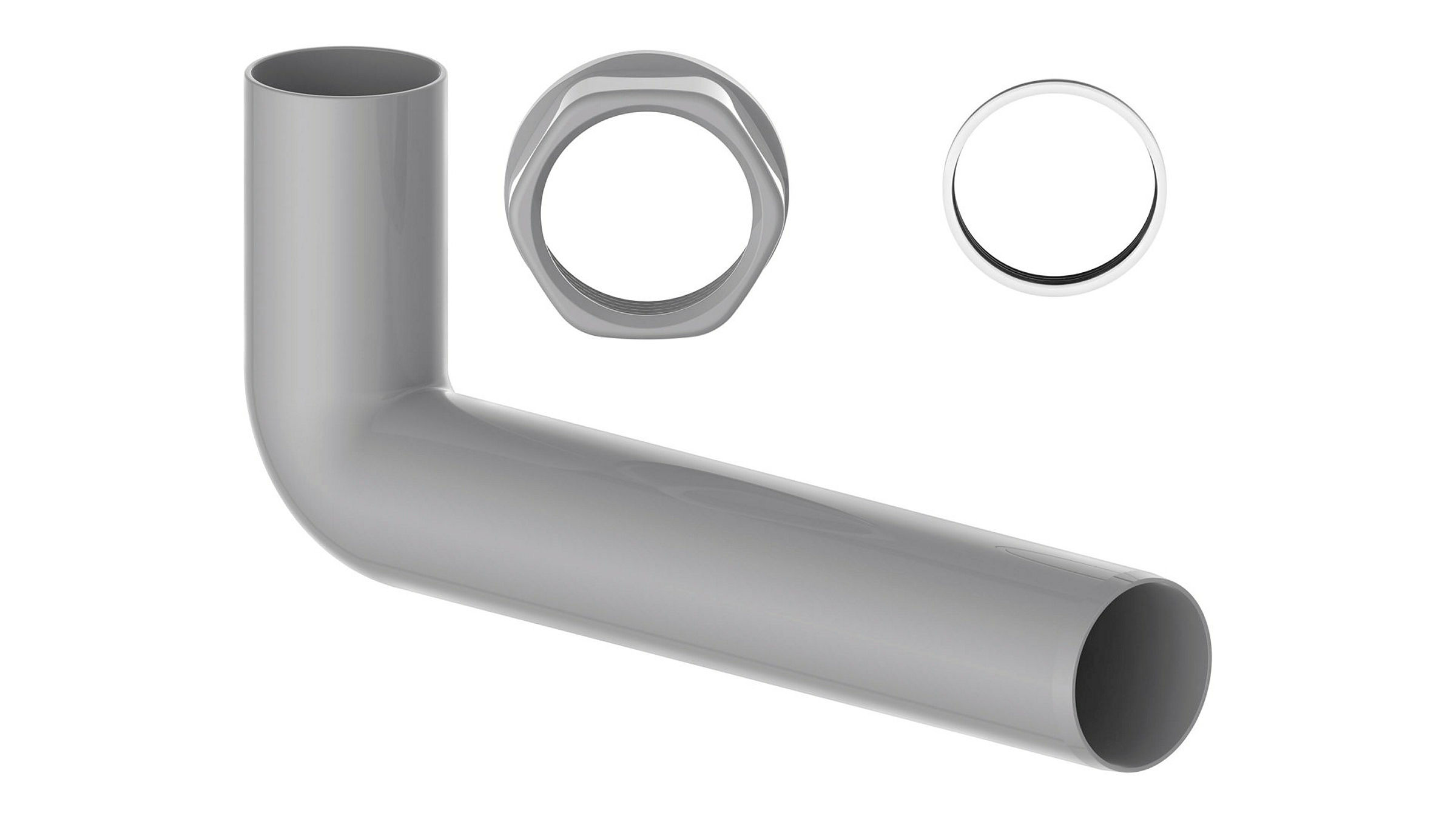 ECO-SAVE KS Abgangsbogen, Grau, 1 1/2''IG x 235 mm x 40 mm