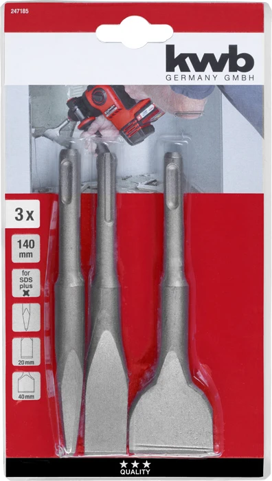 SDS Meisselsatz 140 mm 3-tlg.
