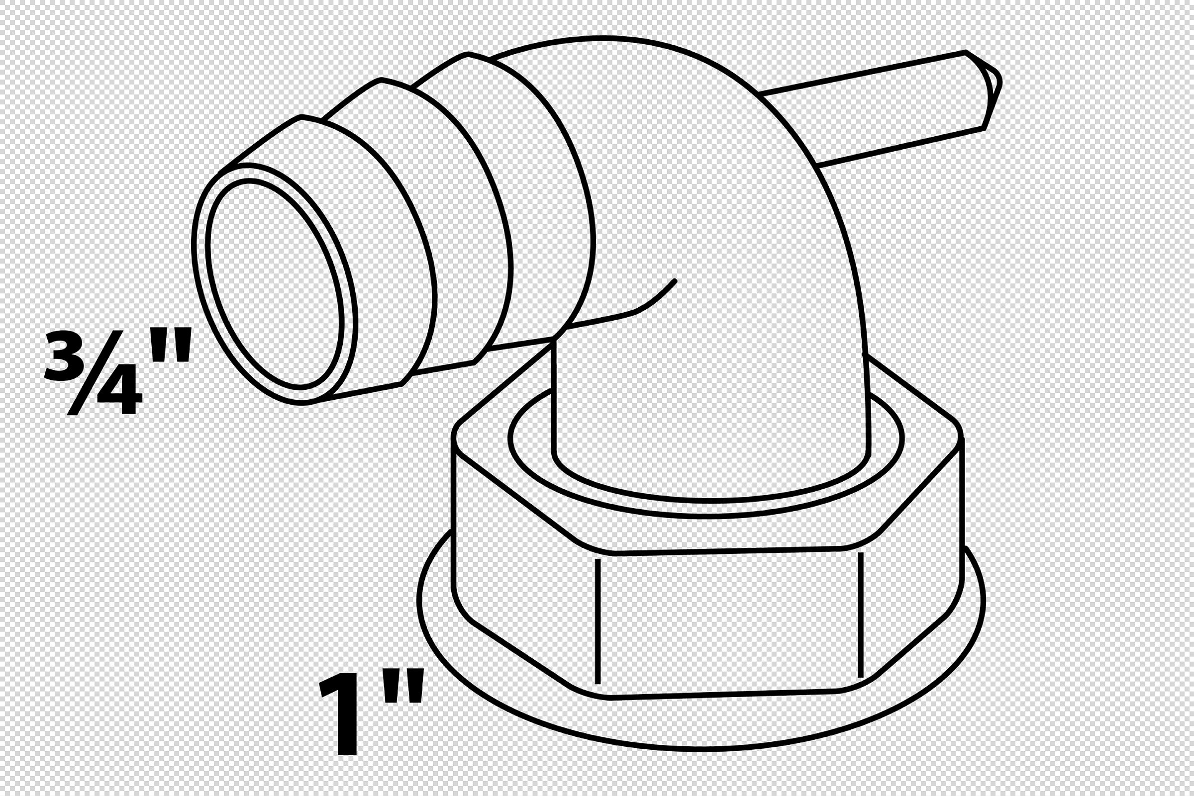 ECO-SAVE KS Geräteanschluss 90°, Grau, 1'' x 3/4''T, mit Kondensatanschluss