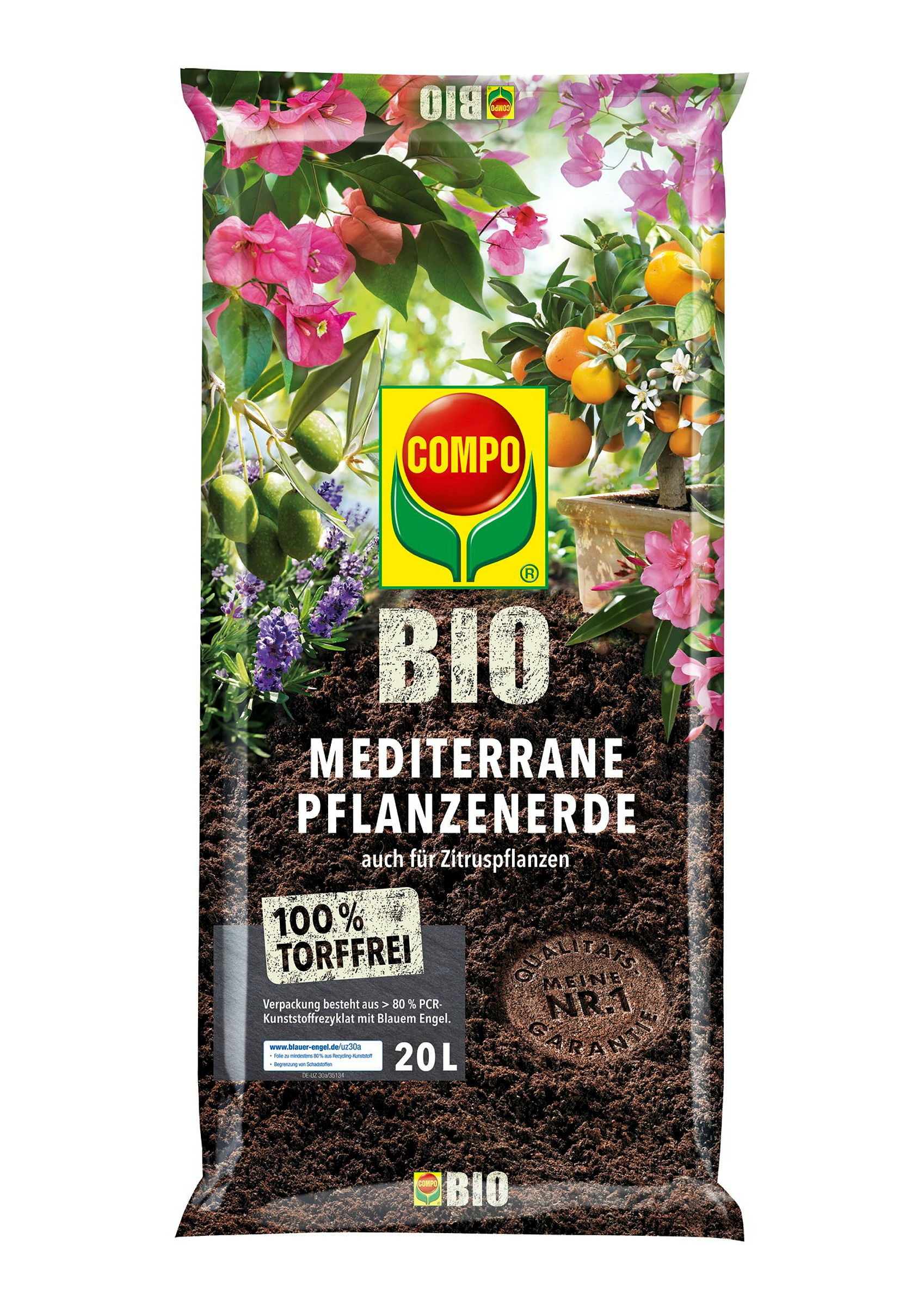 COMPO BIO MediterranePflanzenerde torffrei, 20 L