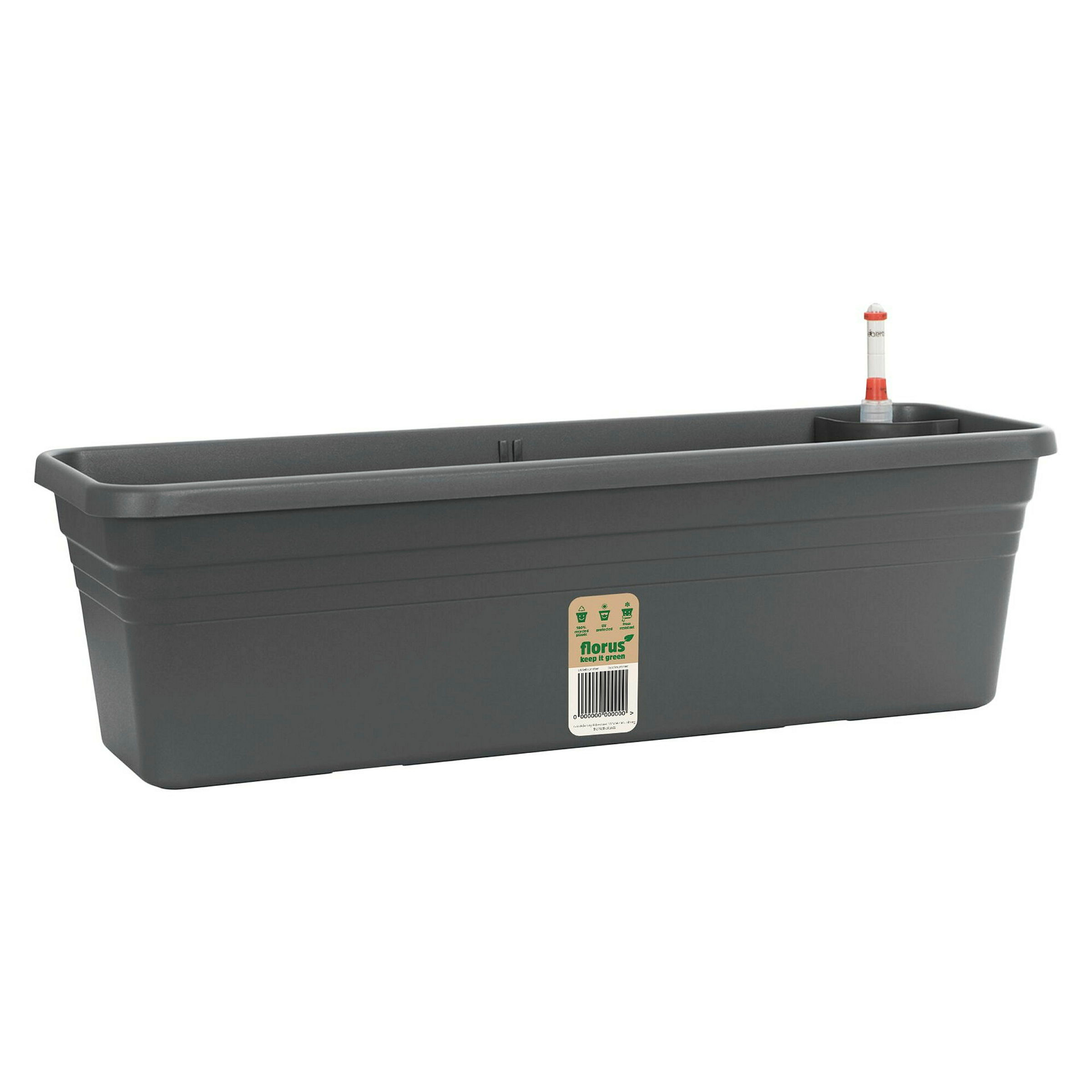 Florus Med. Balkonkasten Bewässerung. 80 - Grau - L 78 x B 19.3 x H 17 cm -