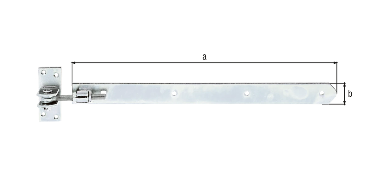 Ladenband gerade Abschluss abgerundet 463x40/M12 verstellbar verzinkt