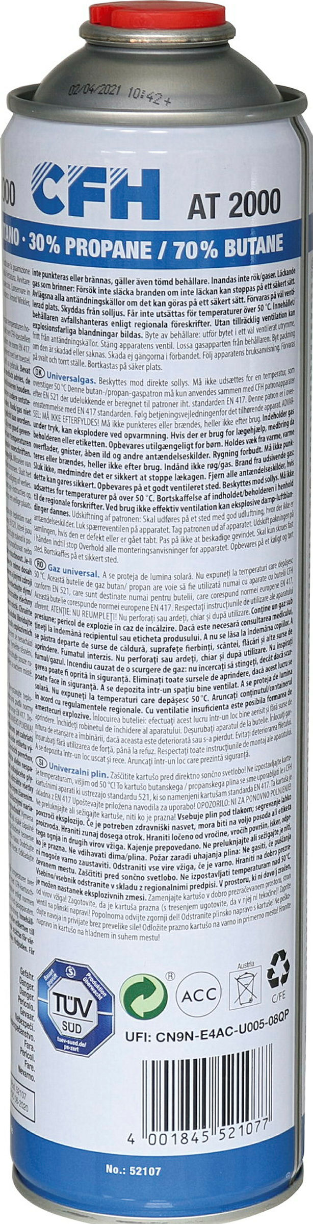 Universaldruckgasdose AT 2000, 600 ml
